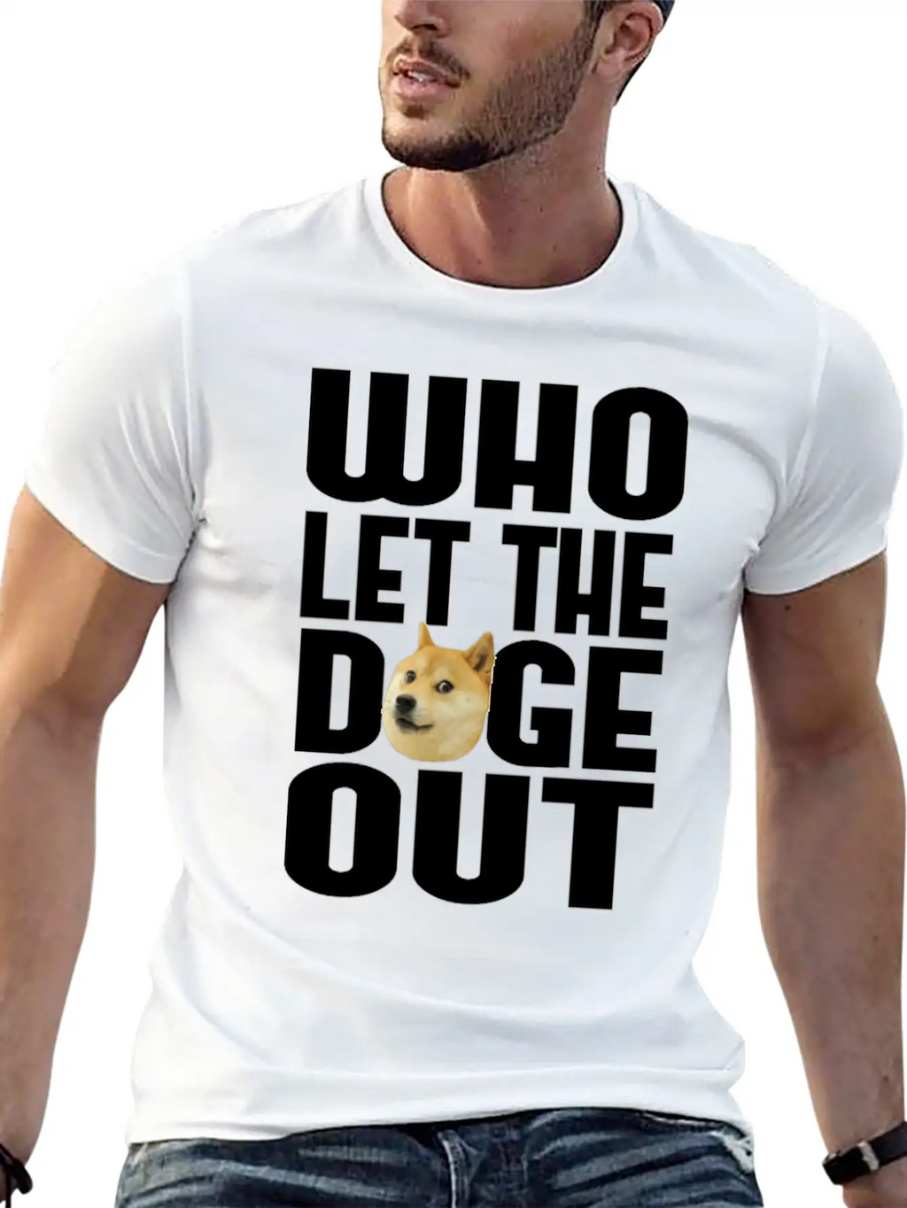 Who Let The Doge Out? Breathable Soft Cotton T-Shirt – Timeless Casual Look