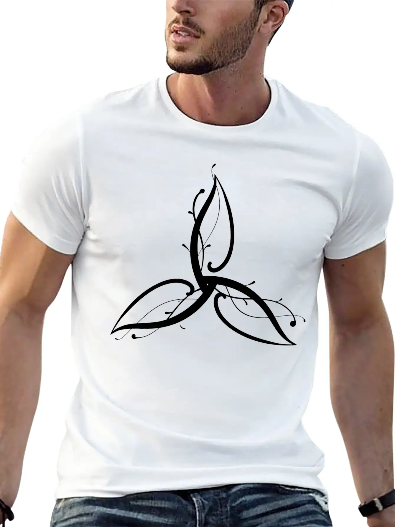 Wicca Art Flower Leaf Relaxed Everyday Tee – Lightweight And Durable Cotton