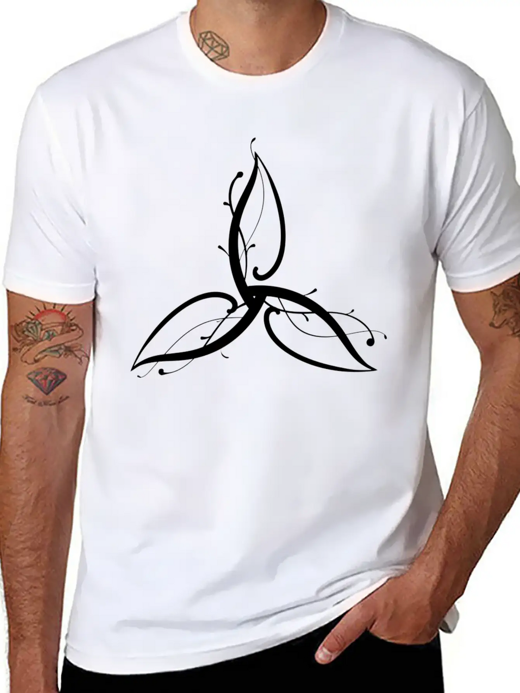 Wicca Art Flower Leaf Relaxed Everyday Tee – Lightweight And Durable Cotton