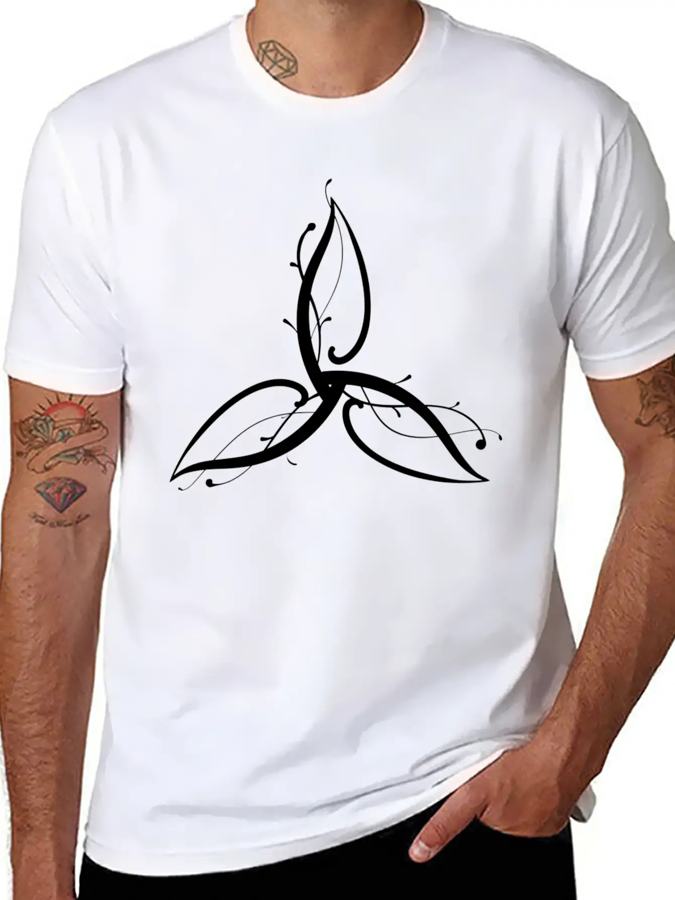 Wicca Art Flower Leaf Relaxed Everyday Tee – Lightweight And Durable Cotton