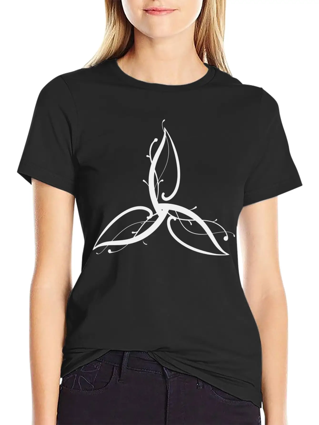 Wicca Art Flower Leaf Relaxed Everyday Tee – Lightweight And Durable Cotton