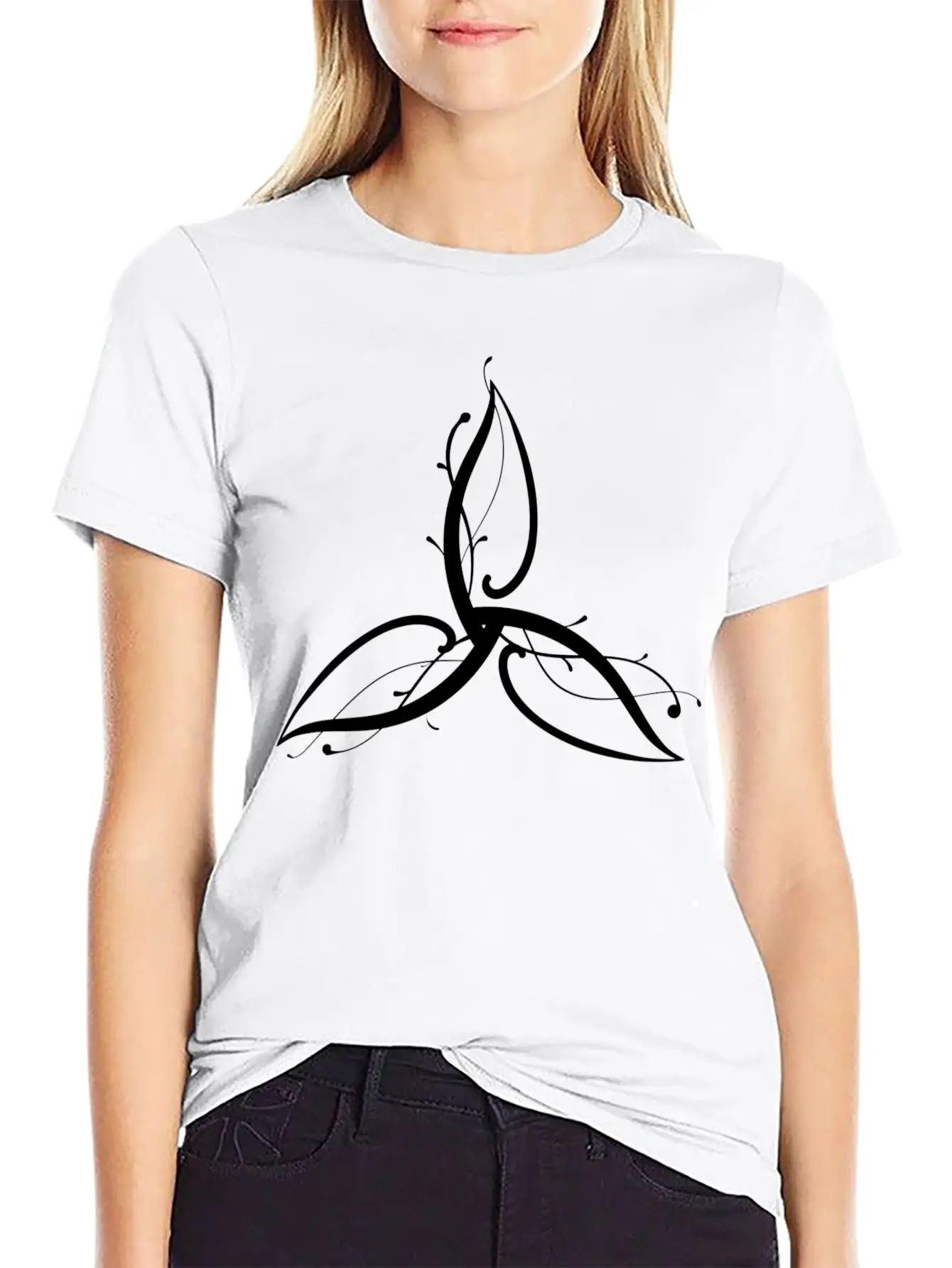 Wicca Art Flower Leaf Relaxed Everyday Tee – Lightweight And Durable Cotton