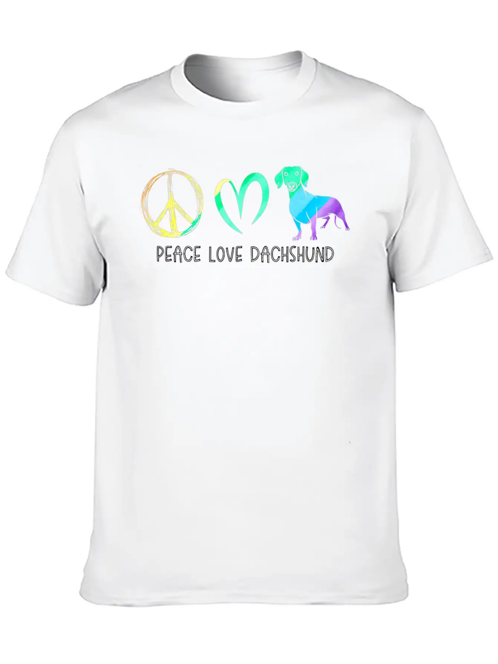 Wienie Dog Hippie Pet Parent Tie Dye Peace Love Da Basic Graphic T-Shirt – Daily Comfort In Soft Cotton