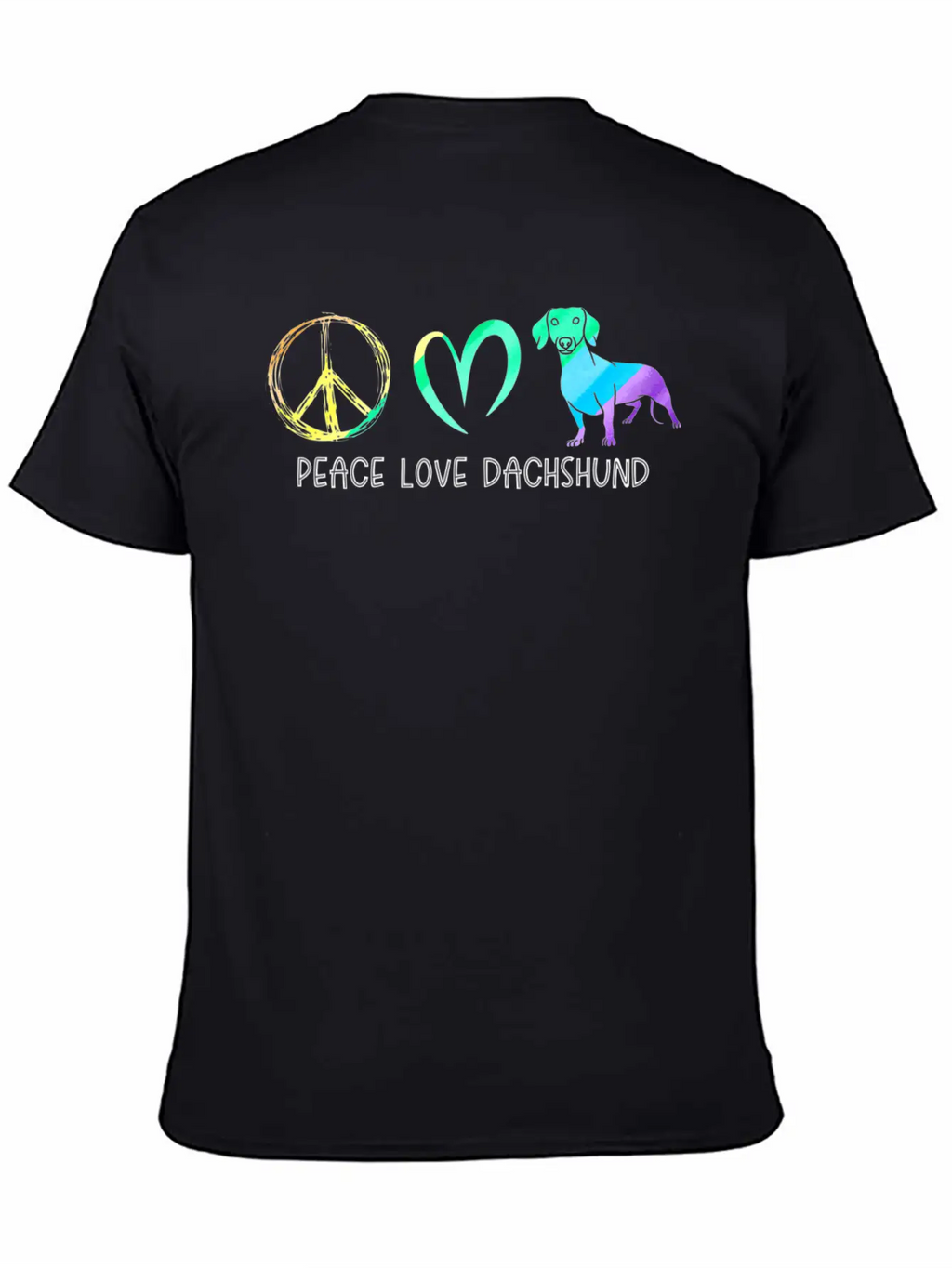 Wienie Dog Hippie Pet Parent Tie Dye Peace Love Da Basic Graphic T-Shirt – Daily Comfort In Soft Cotton
