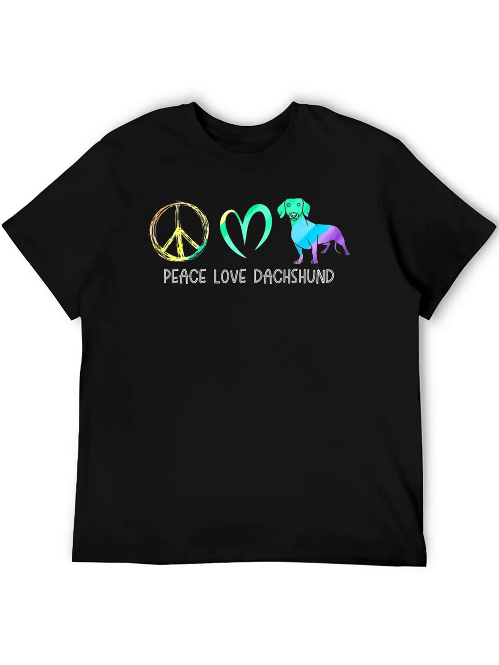 Wienie Dog Hippie Pet Parent Tie Dye Peace Love Da Basic Graphic T-Shirt – Daily Comfort In Soft Cotton