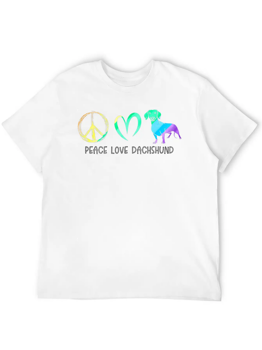 Wienie Dog Hippie Pet Parent Tie Dye Peace Love Da Basic Graphic T-Shirt – Daily Comfort In Soft Cotton