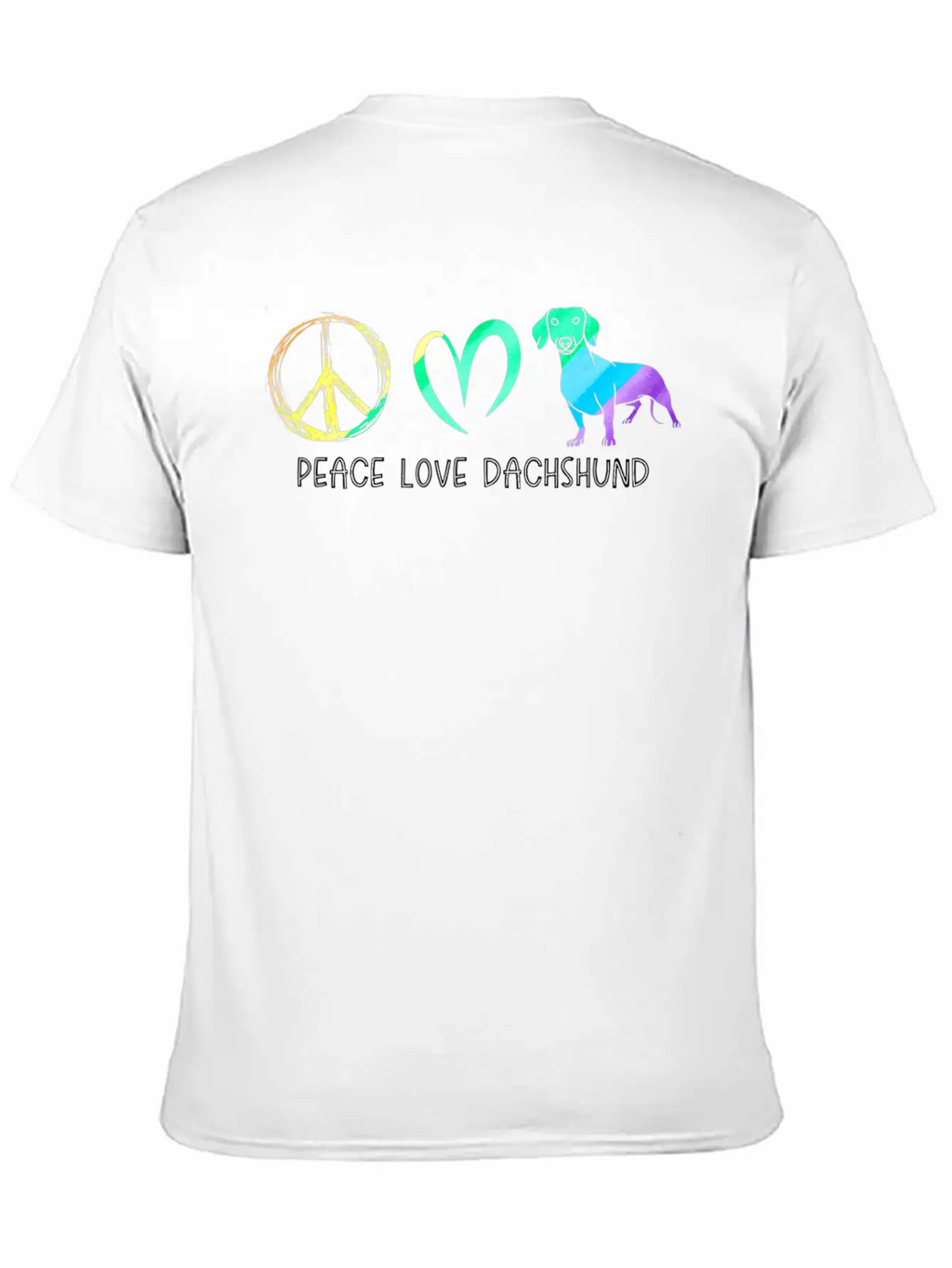 Wienie Dog Hippie Pet Parent Tie Dye Peace Love Da Basic Graphic T-Shirt – Daily Comfort In Soft Cotton