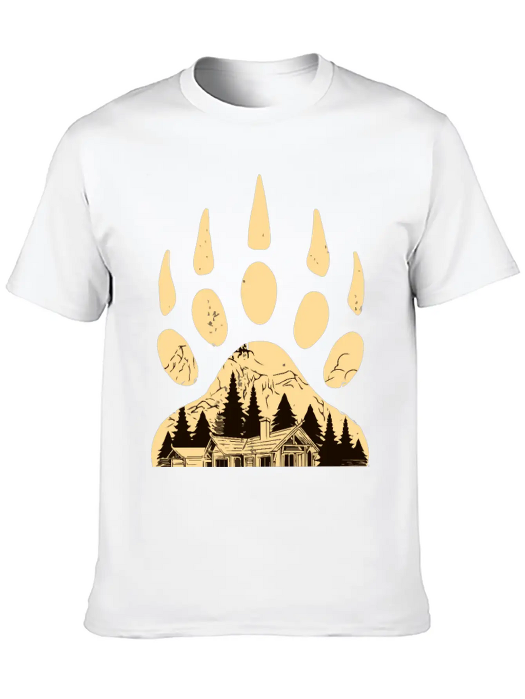 Wild Bear Paw Print Classic Cotton Tee – Unisex Comfort For Any Season