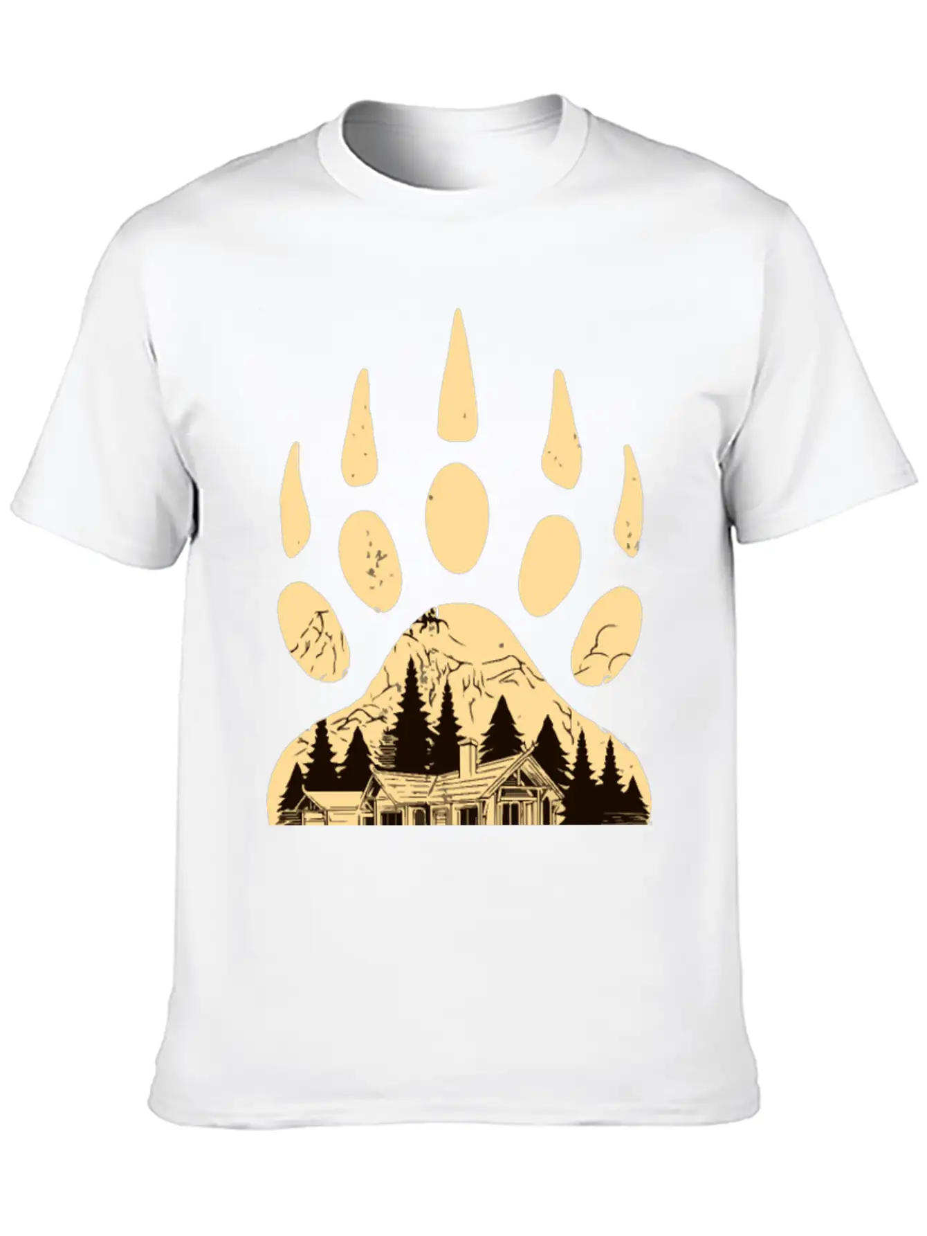 Wild Bear Paw Print Classic Cotton Tee – Unisex Comfort For Any Season