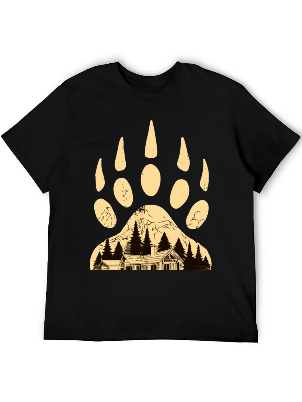 Wild Bear Paw Print Classic Cotton Tee – Unisex Comfort For Any Season