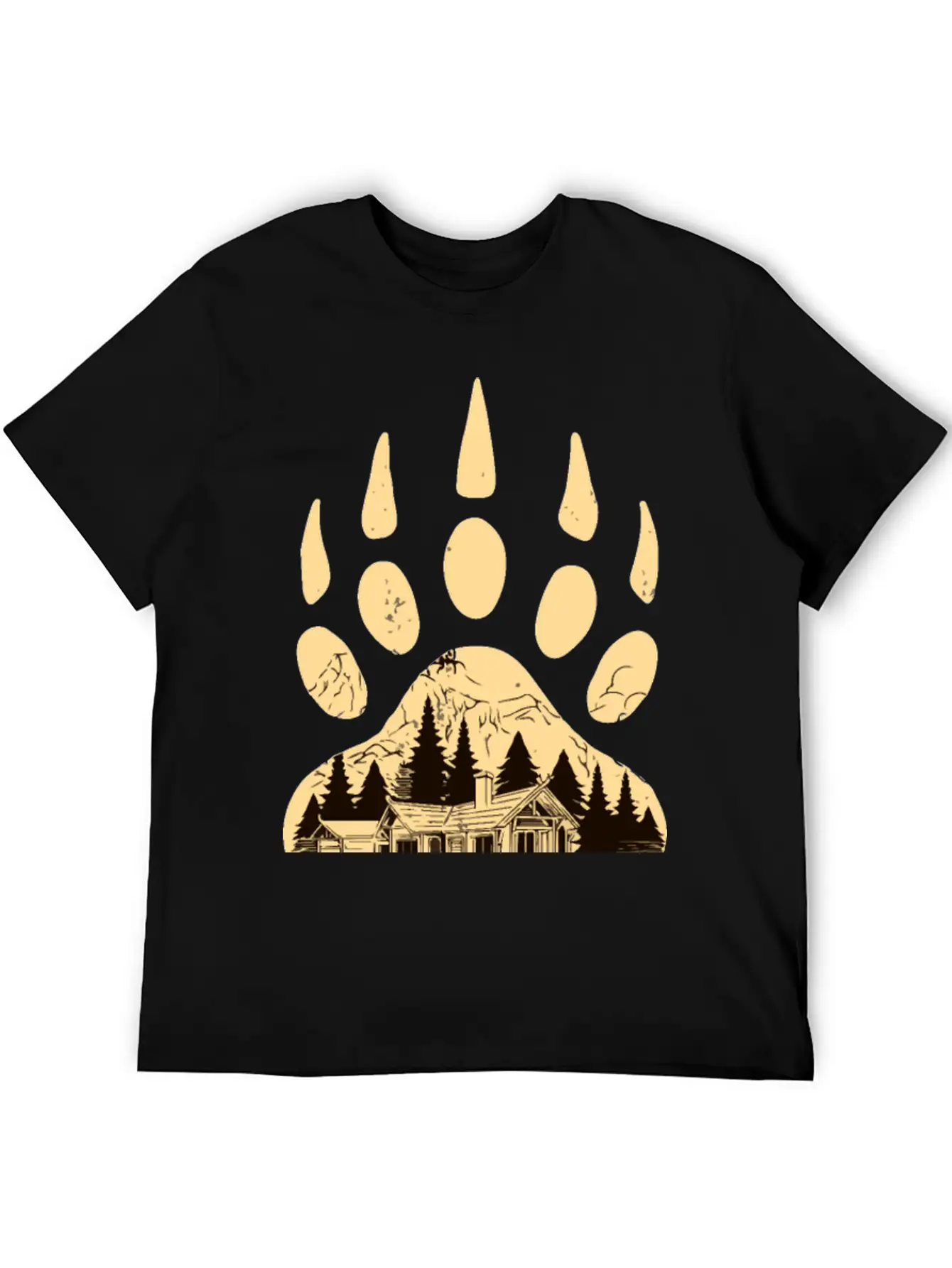 Wild Bear Paw Print Classic Cotton Tee – Unisex Comfort For Any Season