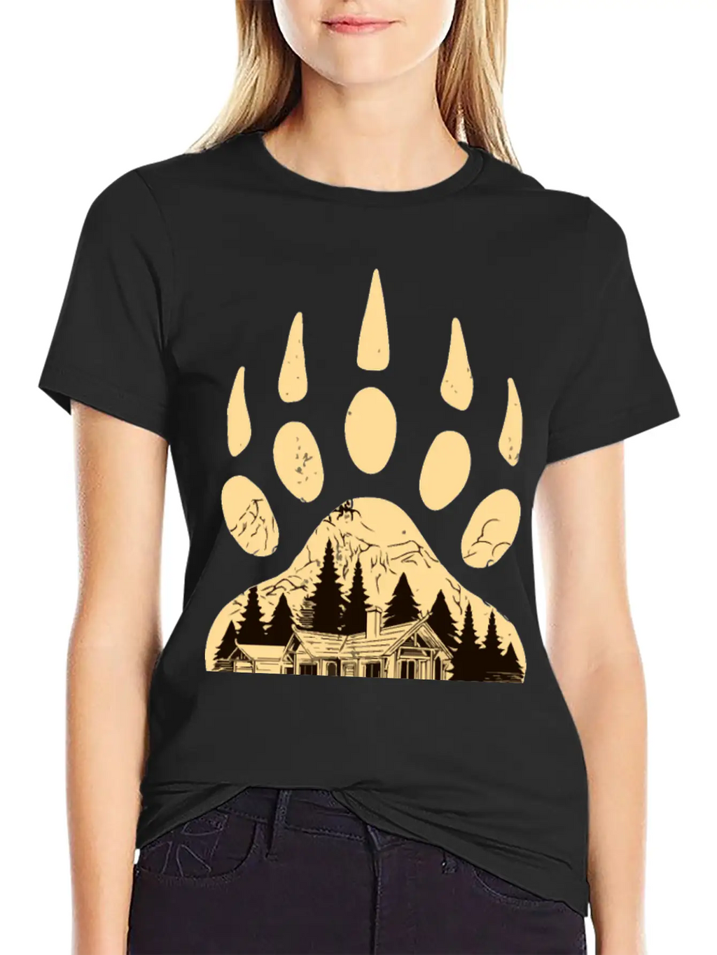 Wild Bear Paw Print Classic Cotton Tee – Unisex Comfort For Any Season