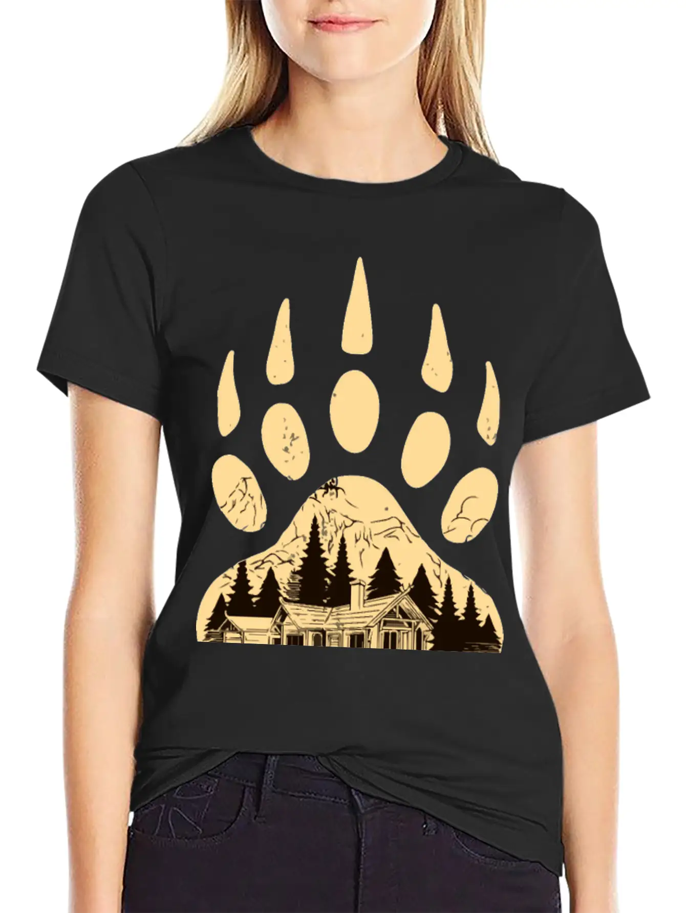 Wild Bear Paw Print Classic Cotton Tee – Unisex Comfort For Any Season