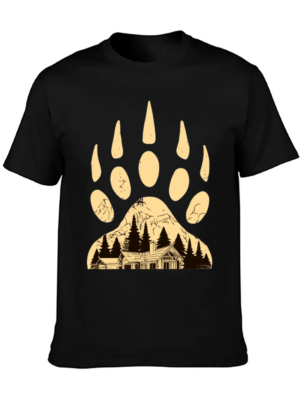 Wild Bear Paw Print Classic Cotton Tee – Unisex Comfort For Any Season