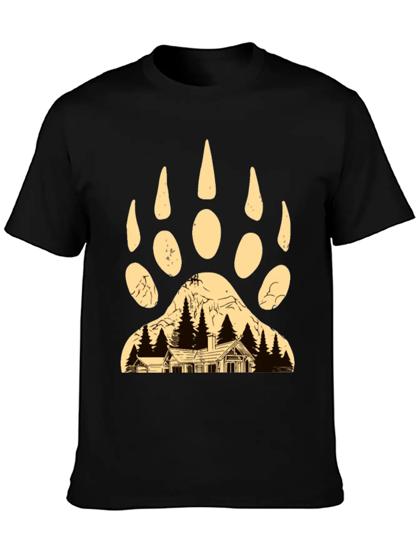 Wild Bear Paw Print Classic Cotton Tee – Unisex Comfort For Any Season