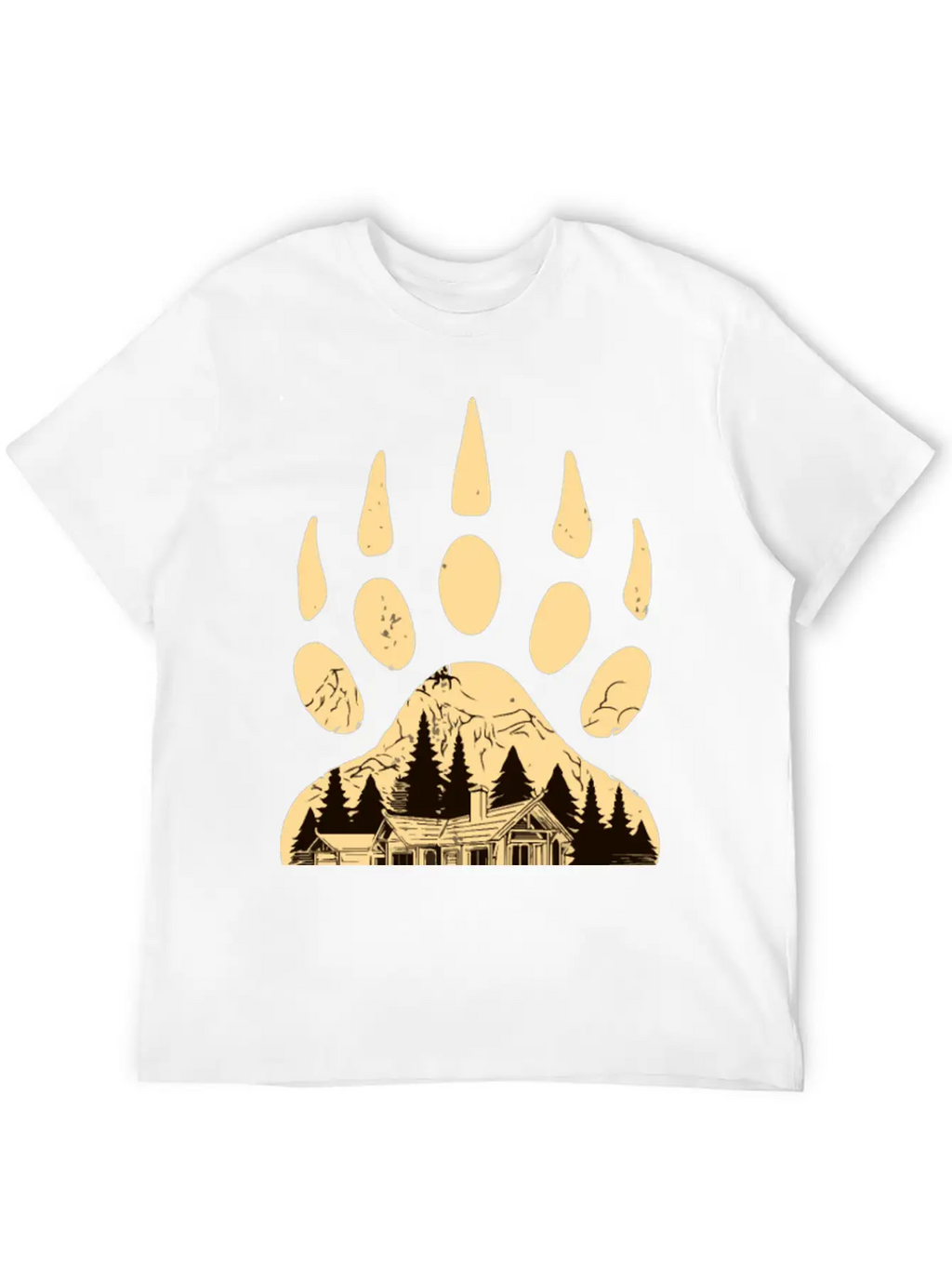 Wild Bear Paw Print Classic Cotton Tee – Unisex Comfort For Any Season