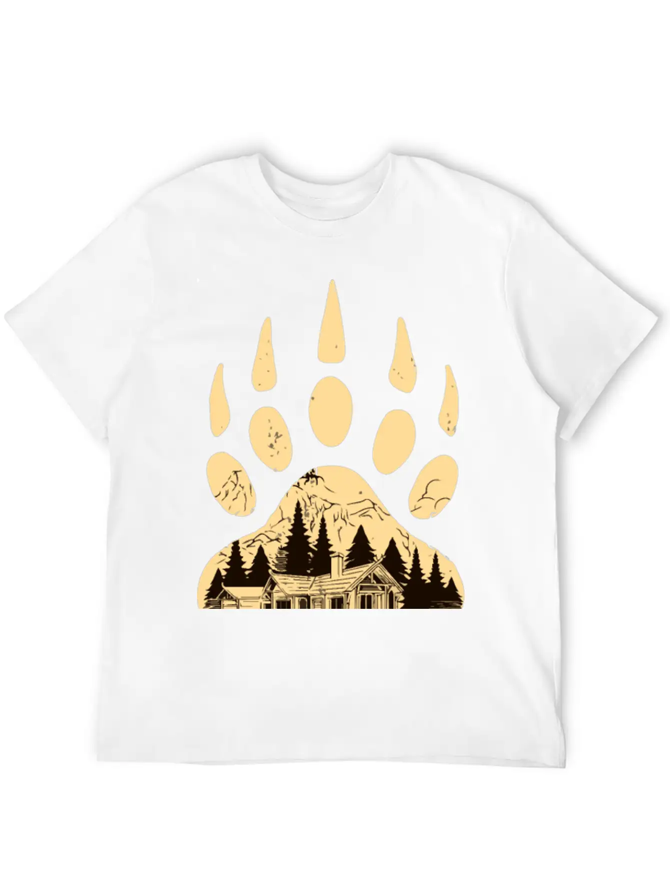 Wild Bear Paw Print Classic Cotton Tee – Unisex Comfort For Any Season