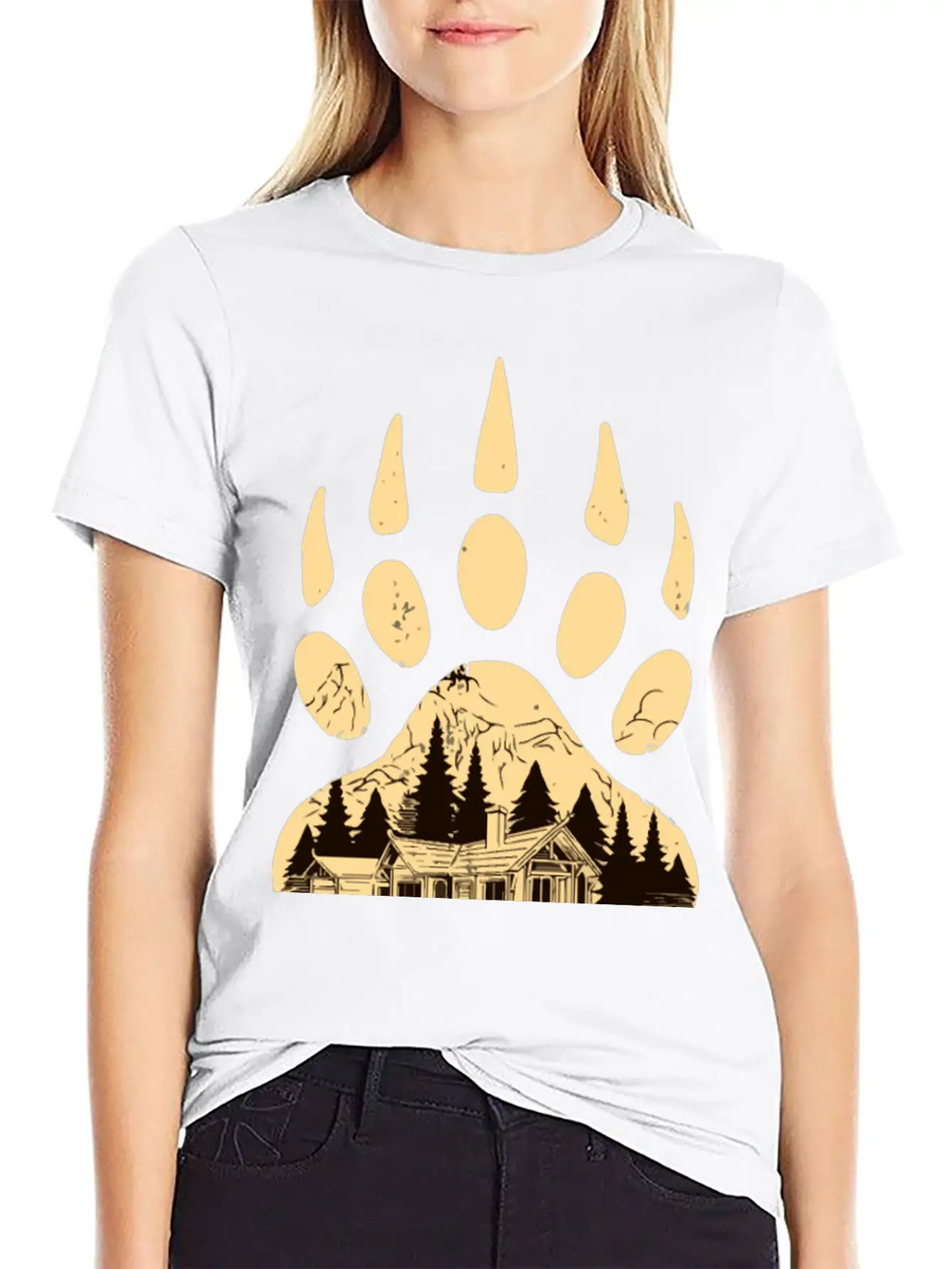 Wild Bear Paw Print Classic Cotton Tee – Unisex Comfort For Any Season