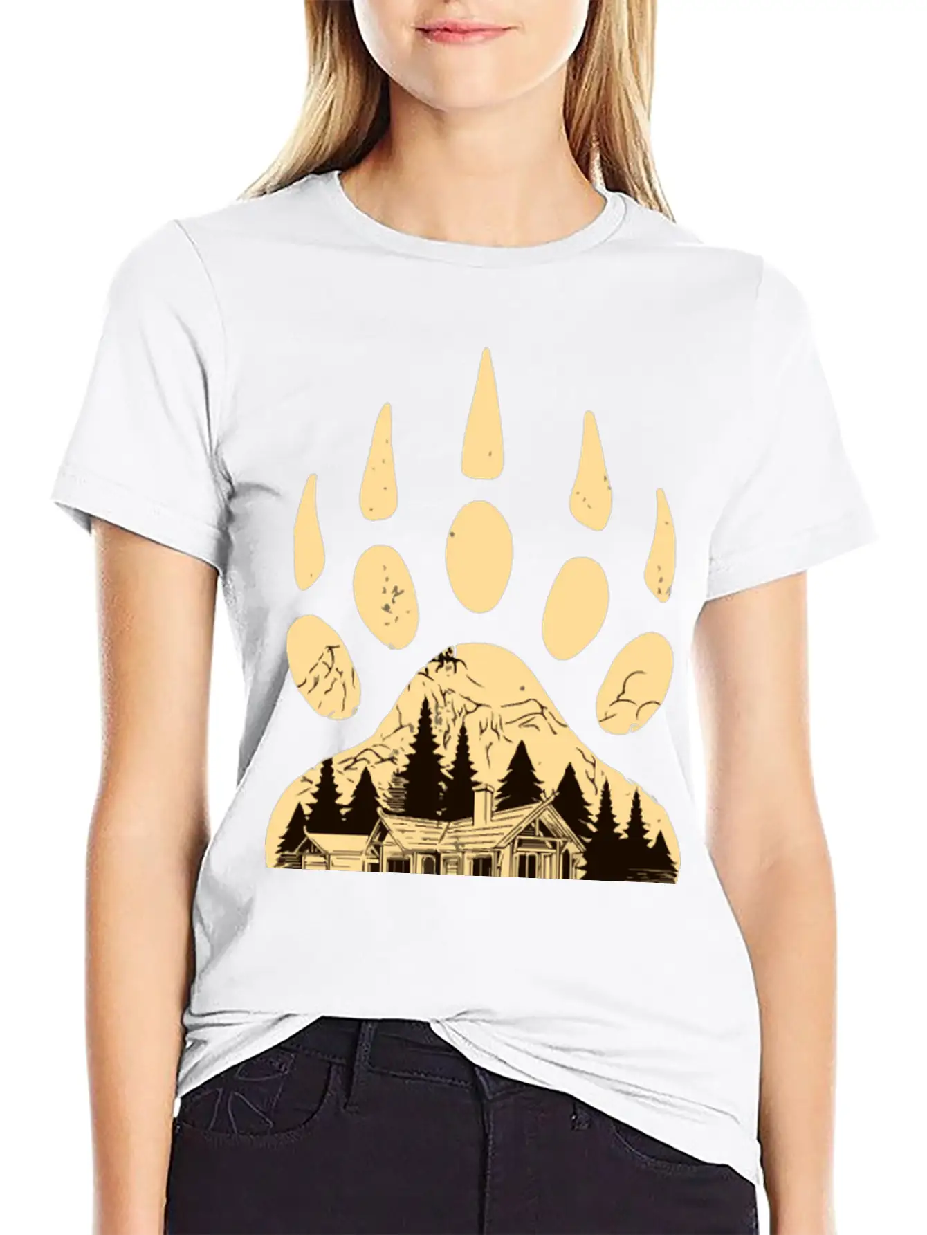 Wild Bear Paw Print Classic Cotton Tee – Unisex Comfort For Any Season