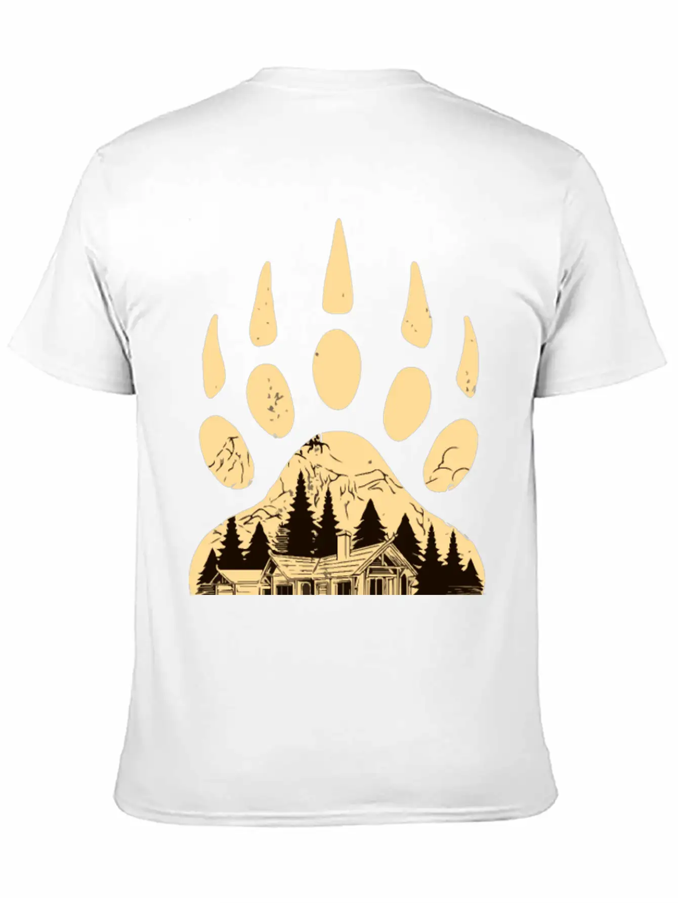 Wild Bear Paw Print Classic Cotton Tee – Unisex Comfort For Any Season