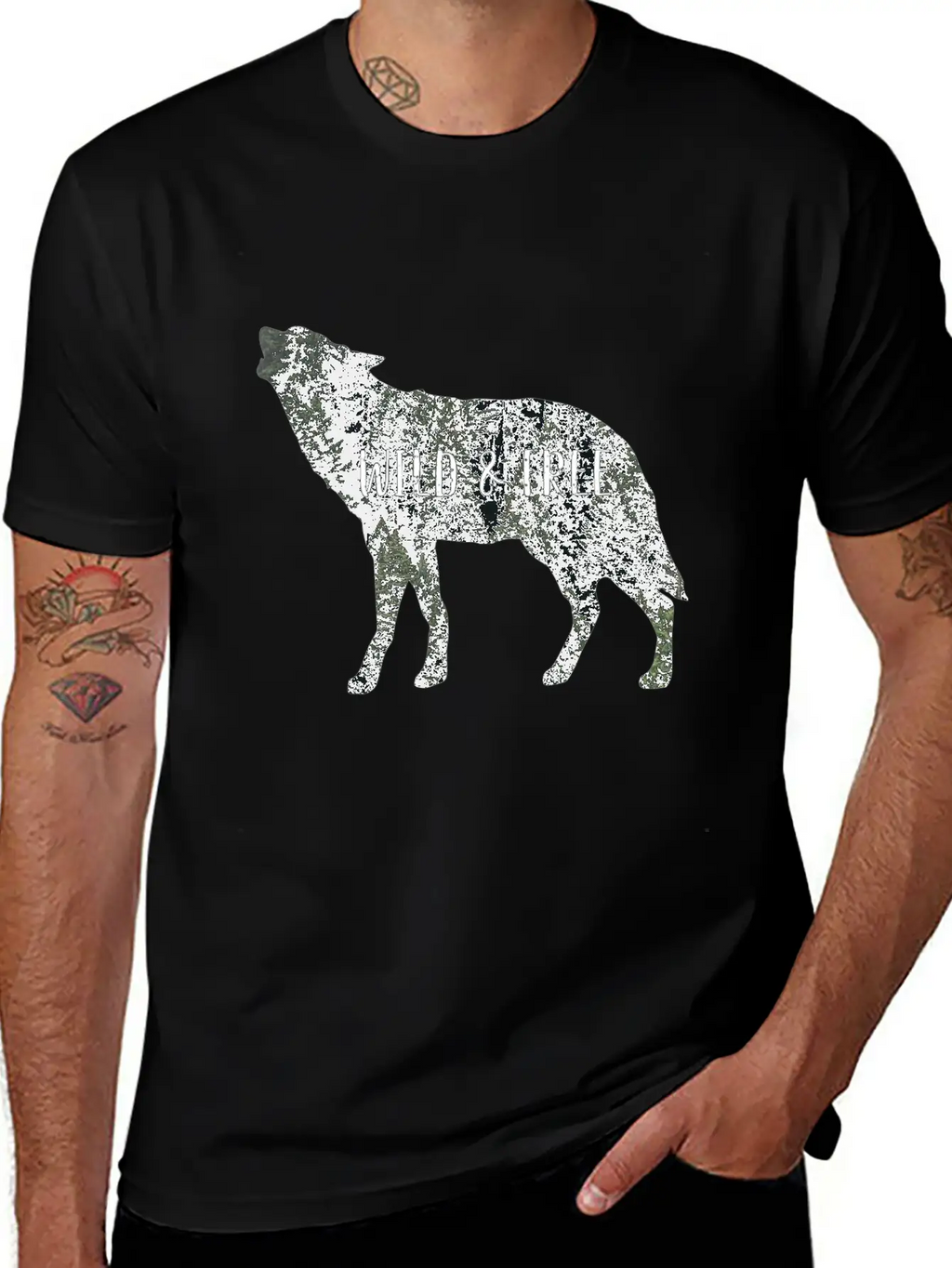 Wild & Free Wolf Breathable Graphic T-Shirt – Perfect For Casual Days