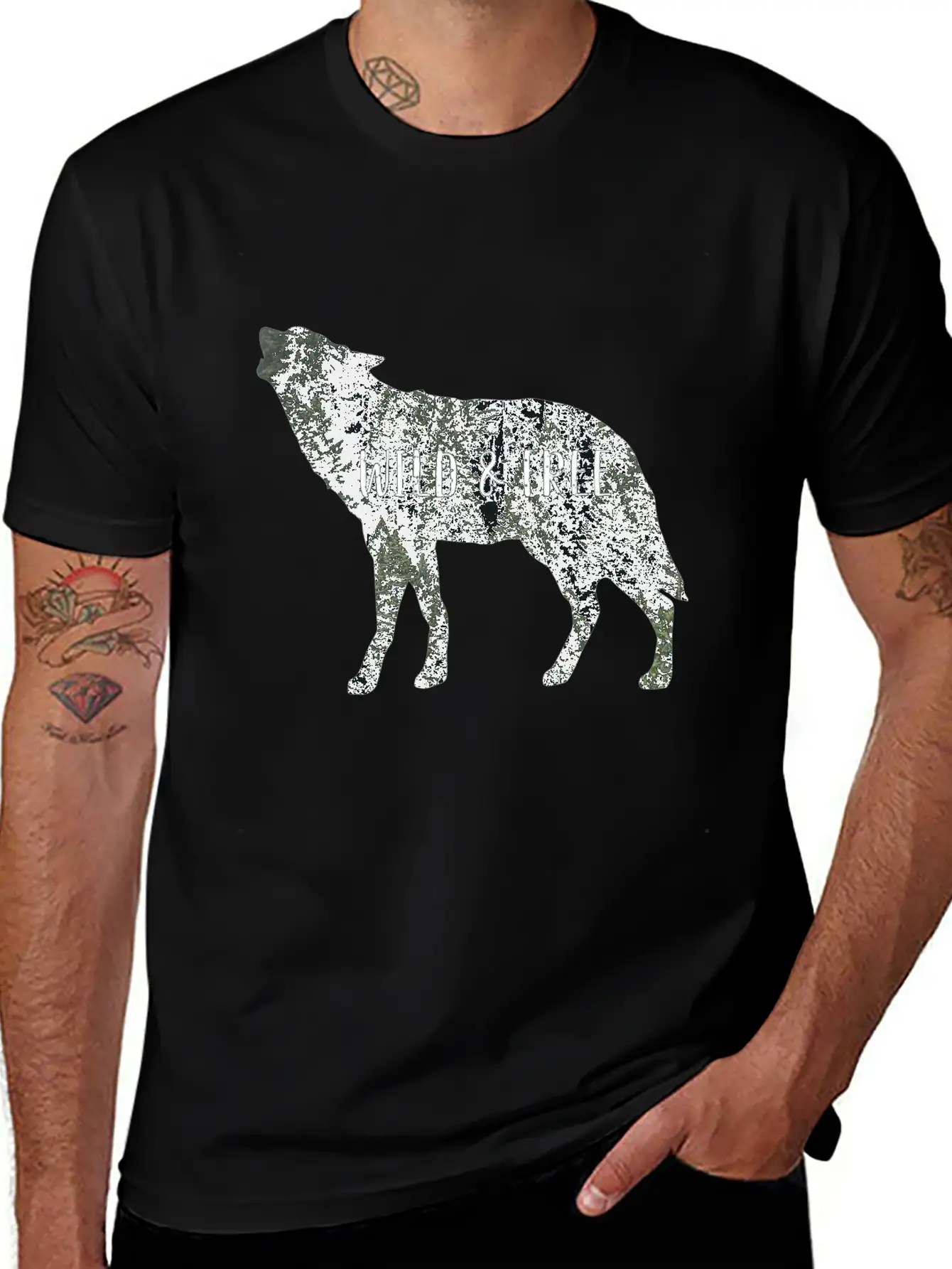 Wild & Free Wolf Breathable Graphic T-Shirt – Perfect For Casual Days