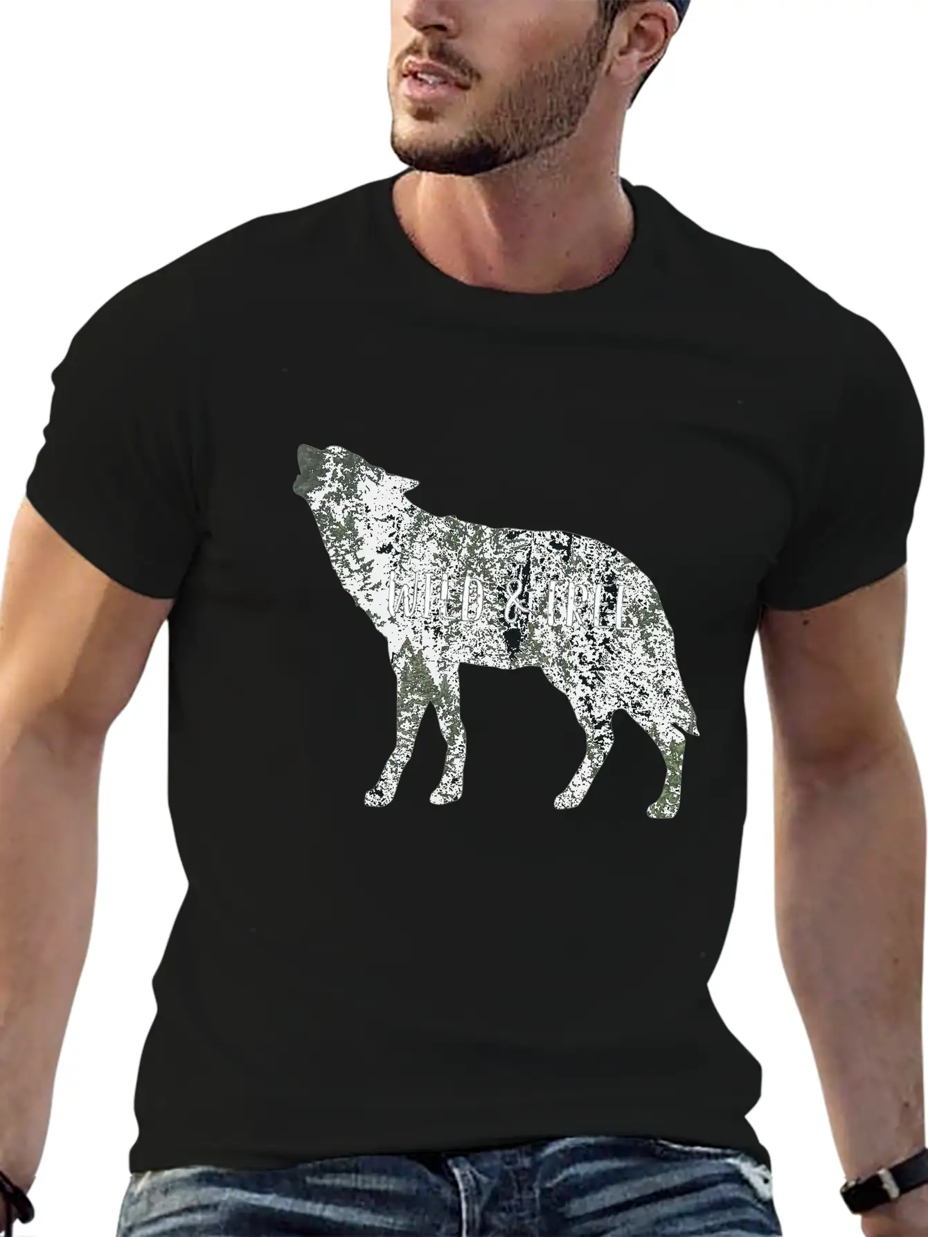 Wild & Free Wolf Breathable Graphic T-Shirt – Perfect For Casual Days