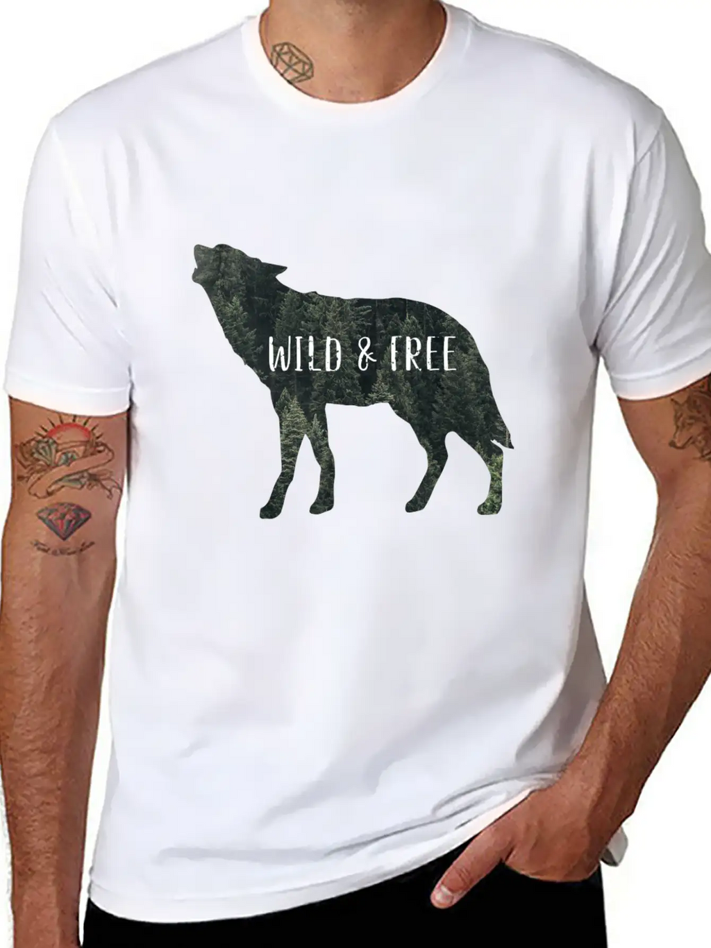 Wild & Free Wolf Breathable Graphic T-Shirt – Perfect For Casual Days