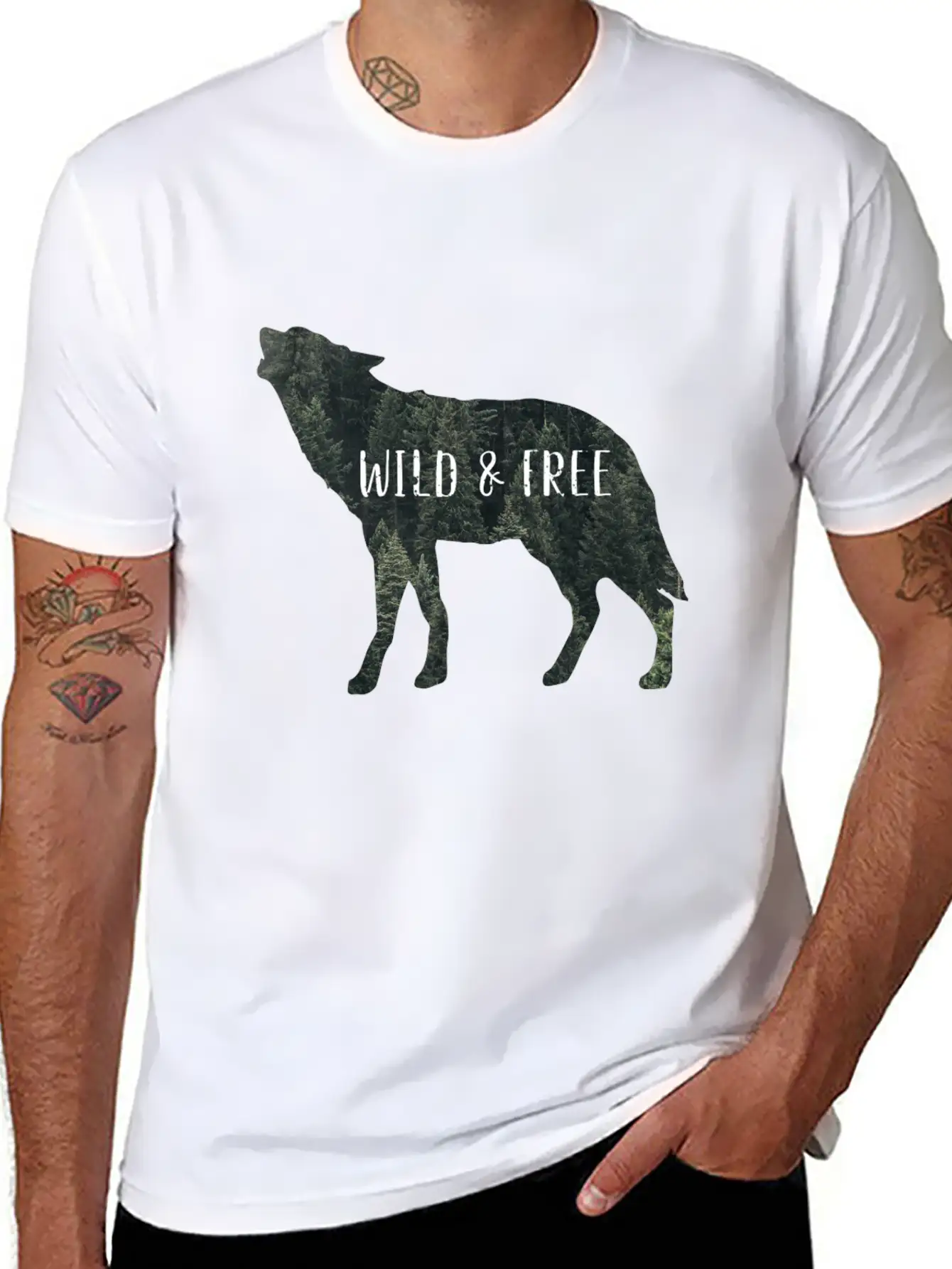 Wild & Free Wolf Breathable Graphic T-Shirt – Perfect For Casual Days