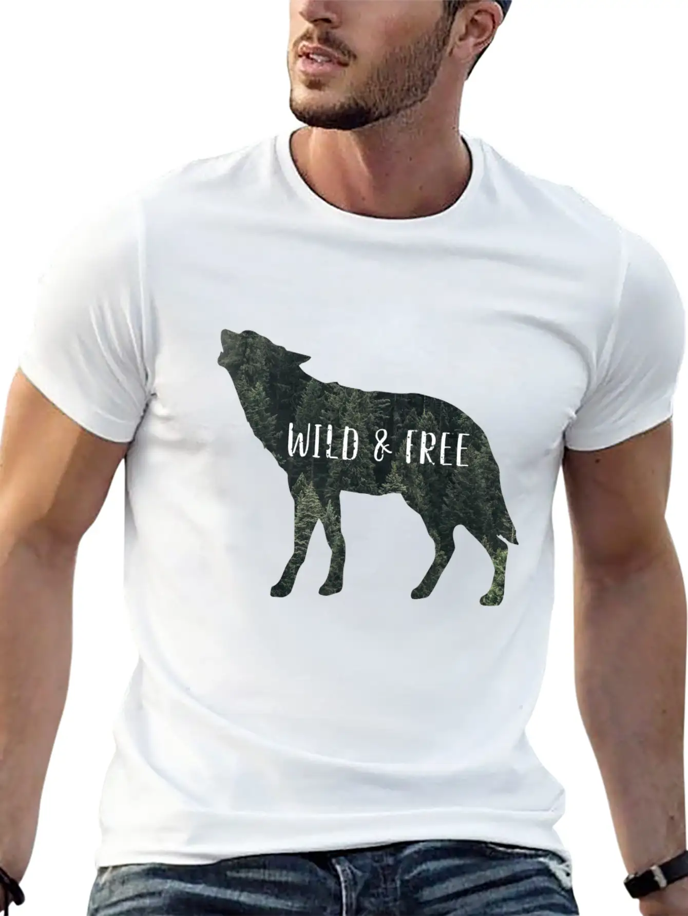 Wild & Free Wolf Breathable Graphic T-Shirt – Perfect For Casual Days