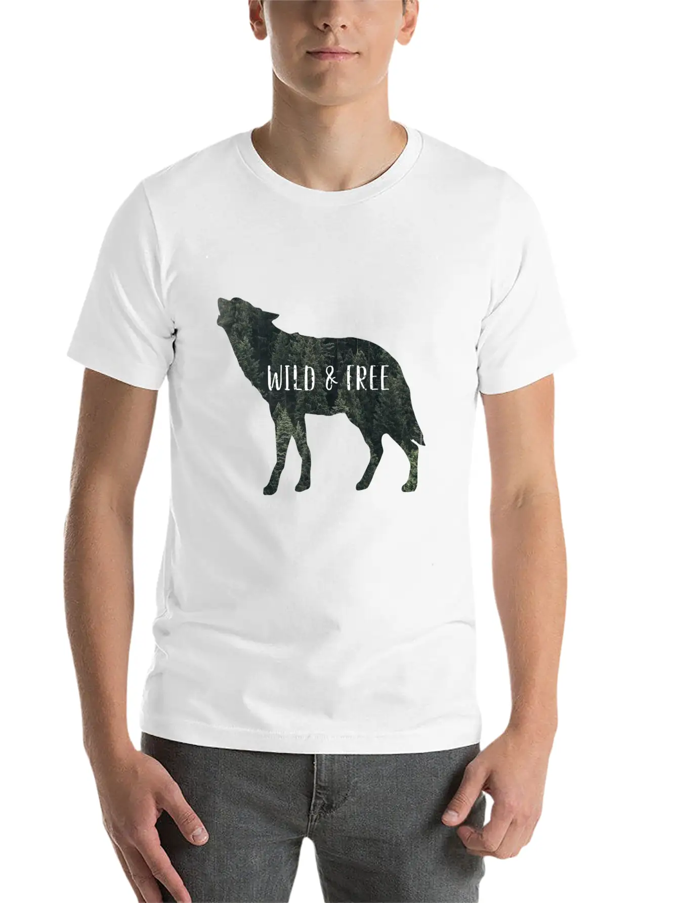 Wild & Free Wolf Breathable Graphic T-Shirt – Perfect For Casual Days