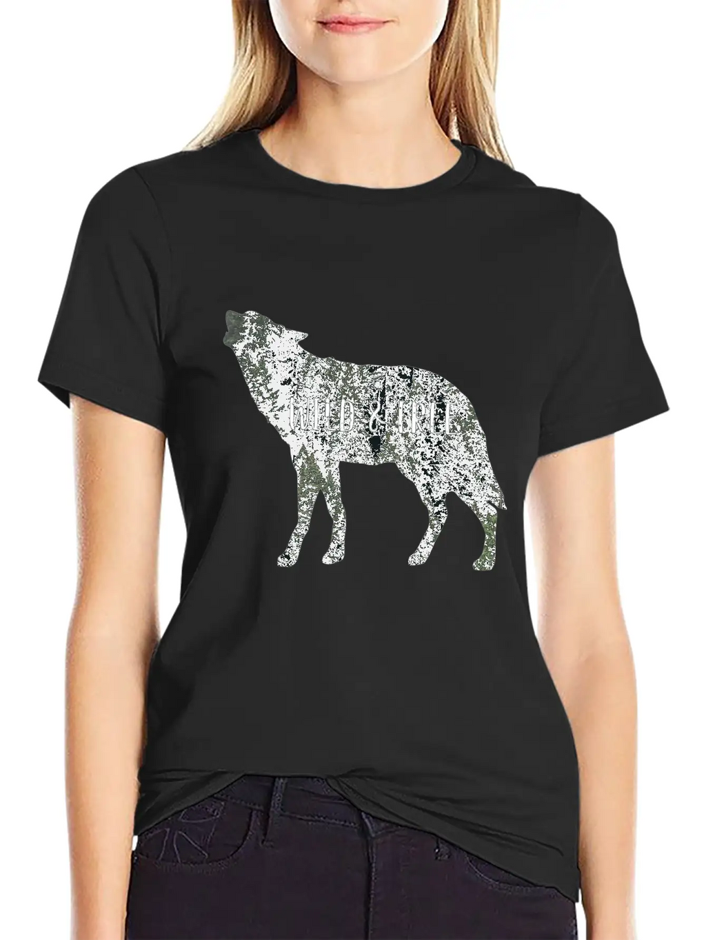 Wild & Free Wolf Breathable Graphic T-Shirt – Perfect For Casual Days