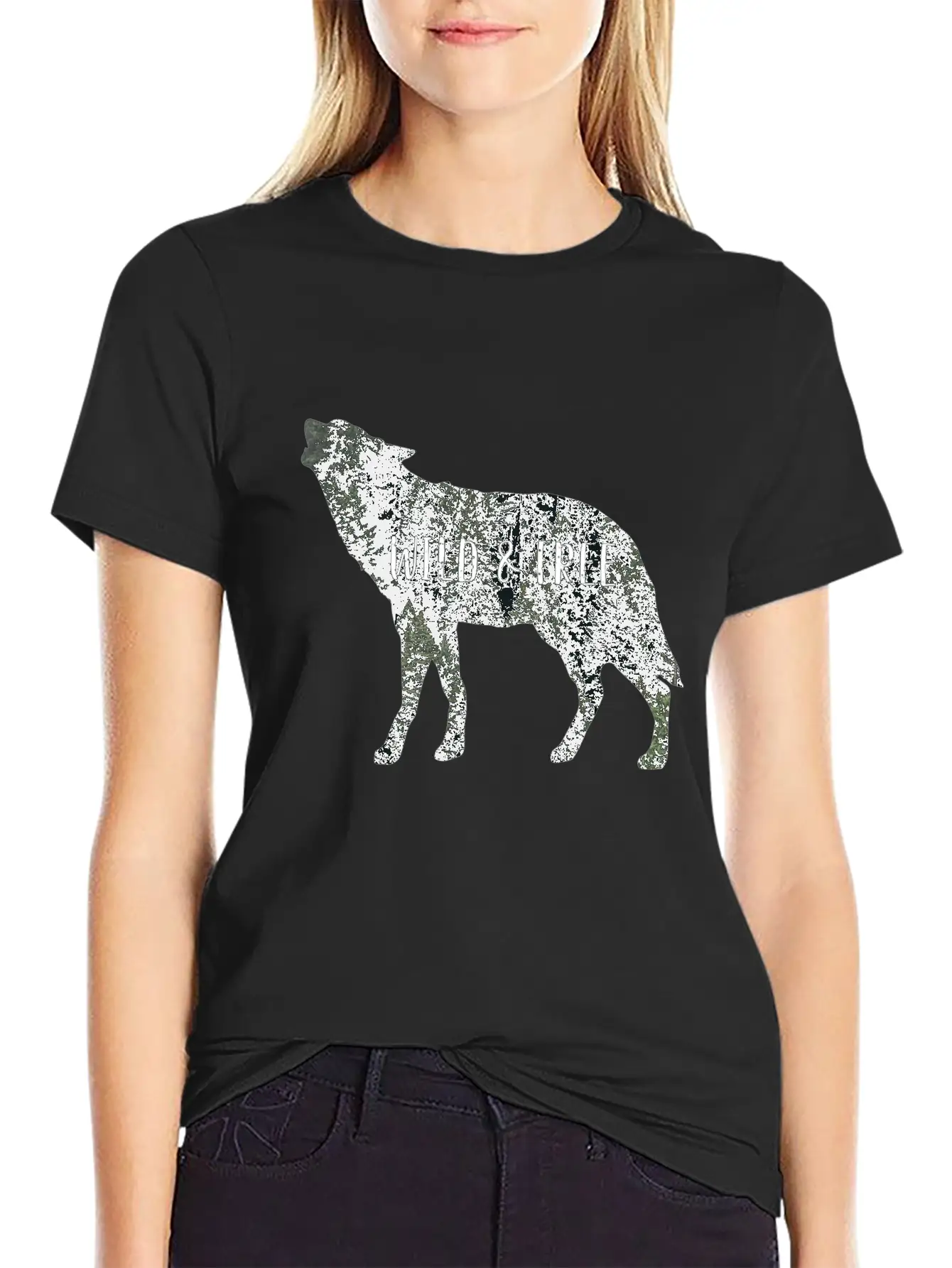 Wild & Free Wolf Breathable Graphic T-Shirt – Perfect For Casual Days