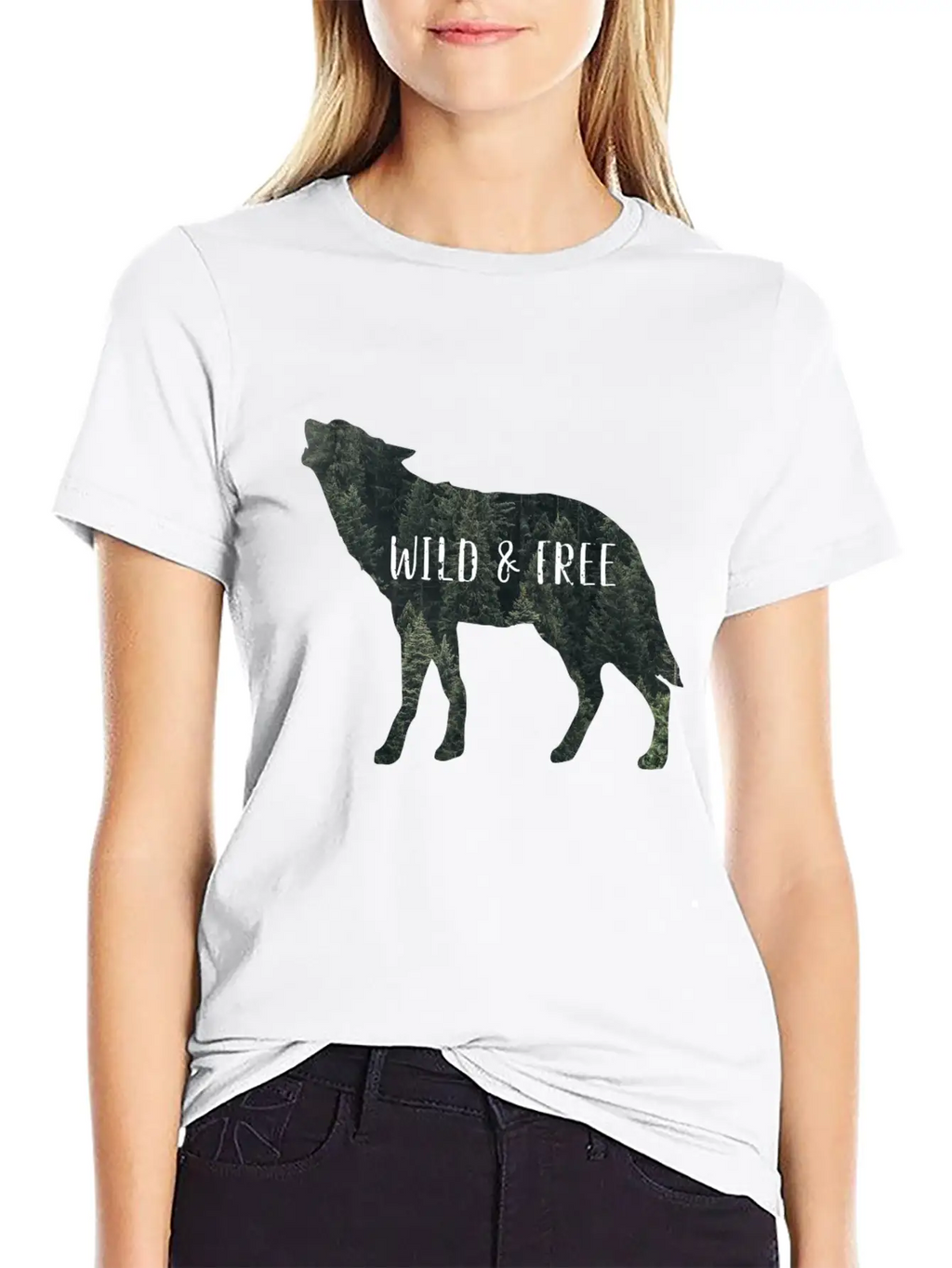 Wild & Free Wolf Breathable Graphic T-Shirt – Perfect For Casual Days