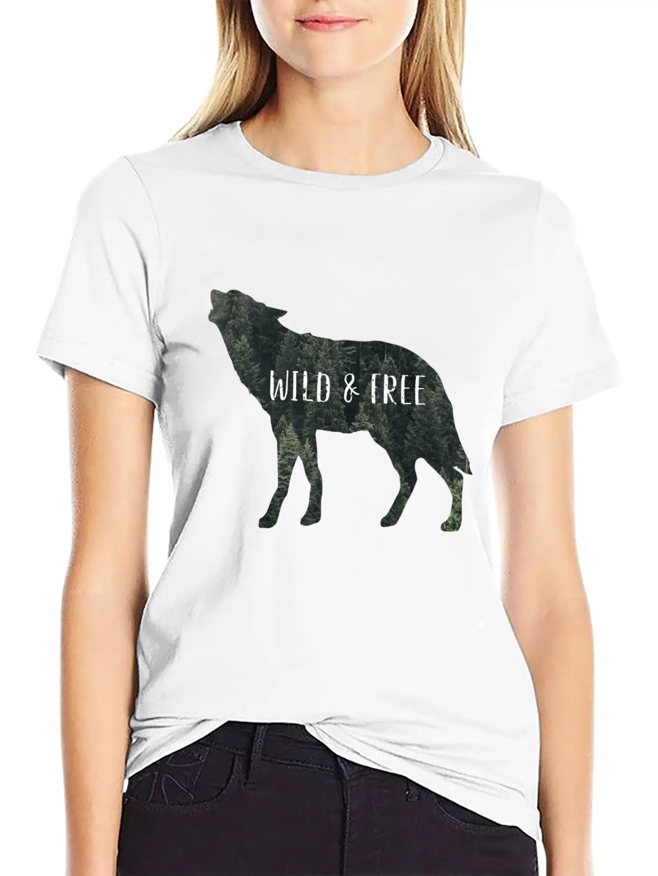Wild & Free Wolf Breathable Graphic T-Shirt – Perfect For Casual Days