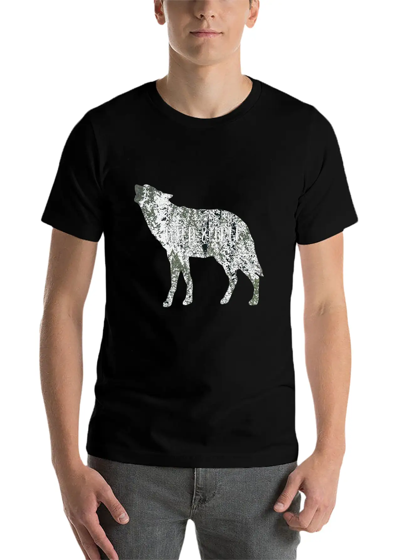 Wild & Free Wolf Breathable Graphic T-Shirt – Perfect For Casual Days