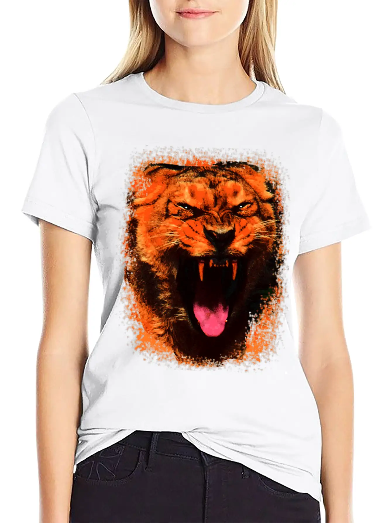 Wild Roar Lion Fangs Angry Gift Idea Basic Graphic T-Shirt – Daily Comfort In Soft Cotton
