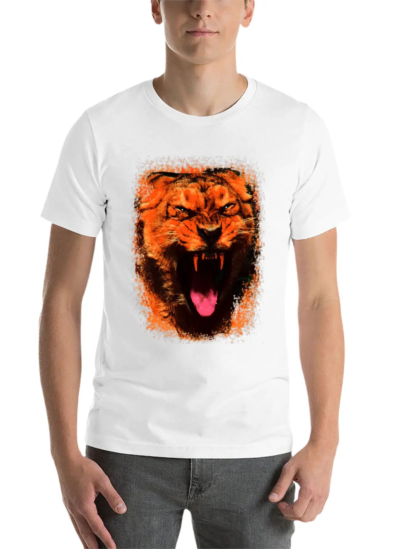 Wild Roar Lion Fangs Angry Gift Idea Basic Graphic T-Shirt – Daily Comfort In Soft Cotton
