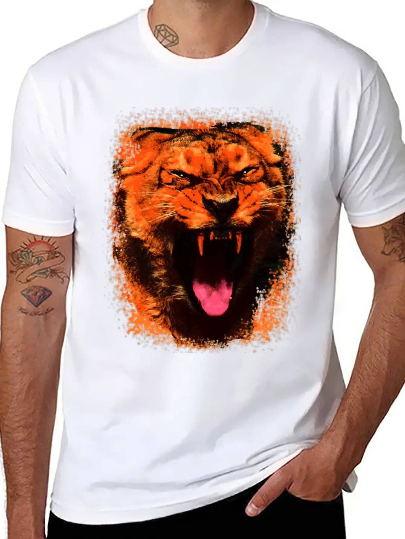 Wild Roar Lion Fangs Angry Gift Idea Basic Graphic T-Shirt – Daily Comfort In Soft Cotton