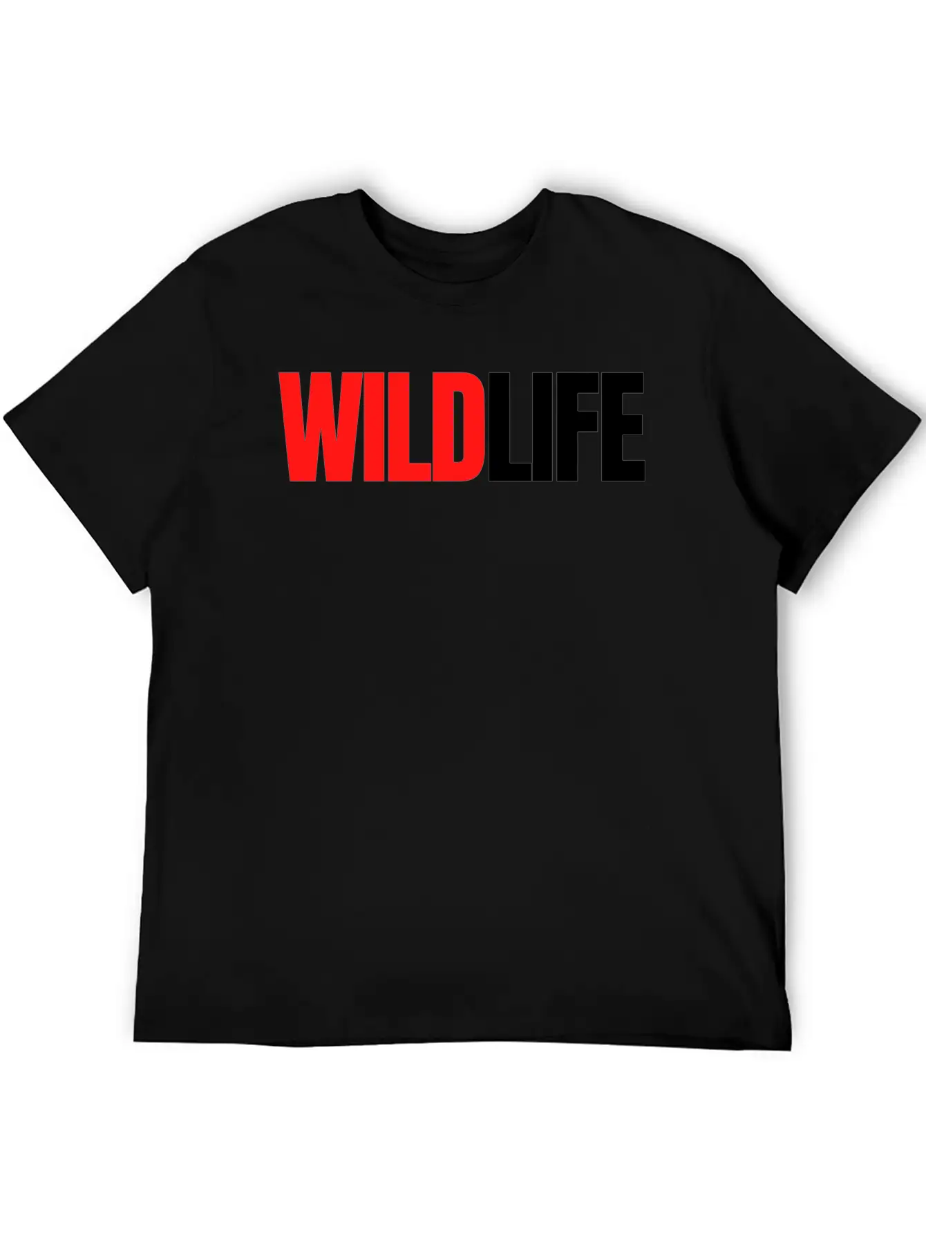 WILDLIFE (in Red & Black Letters) Breathable Soft Cotton T-Shirt – Timeless Casual Look