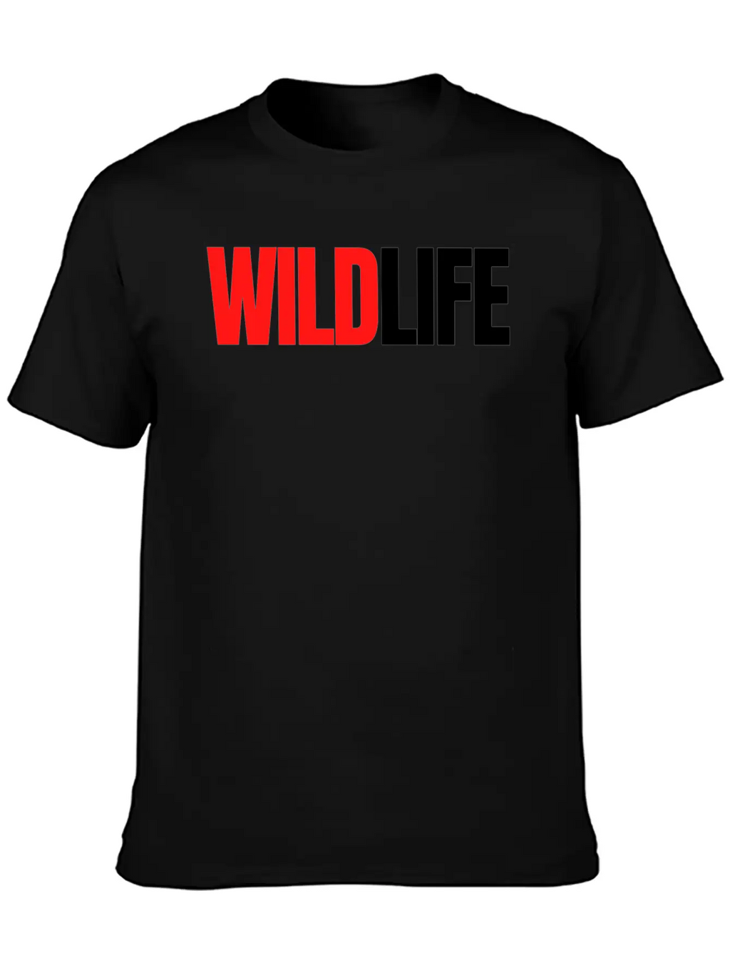 WILDLIFE (in Red & Black Letters) Breathable Soft Cotton T-Shirt – Timeless Casual Look