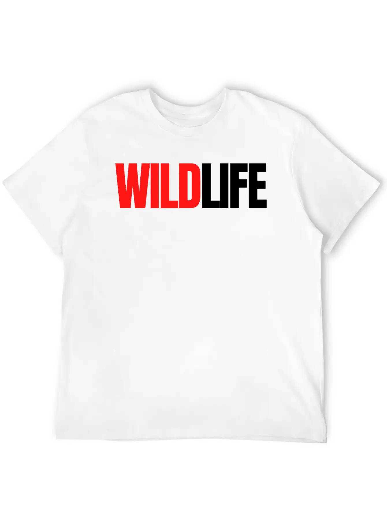 WILDLIFE (in Red & Black Letters) Breathable Soft Cotton T-Shirt – Timeless Casual Look
