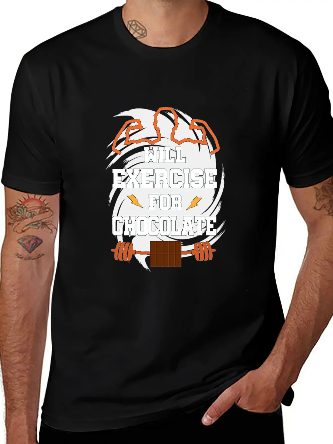 Will Exercise For Chocolate Funny Gym Workout Fitn Classic Cotton Tee – Unisex Comfort For Any Season