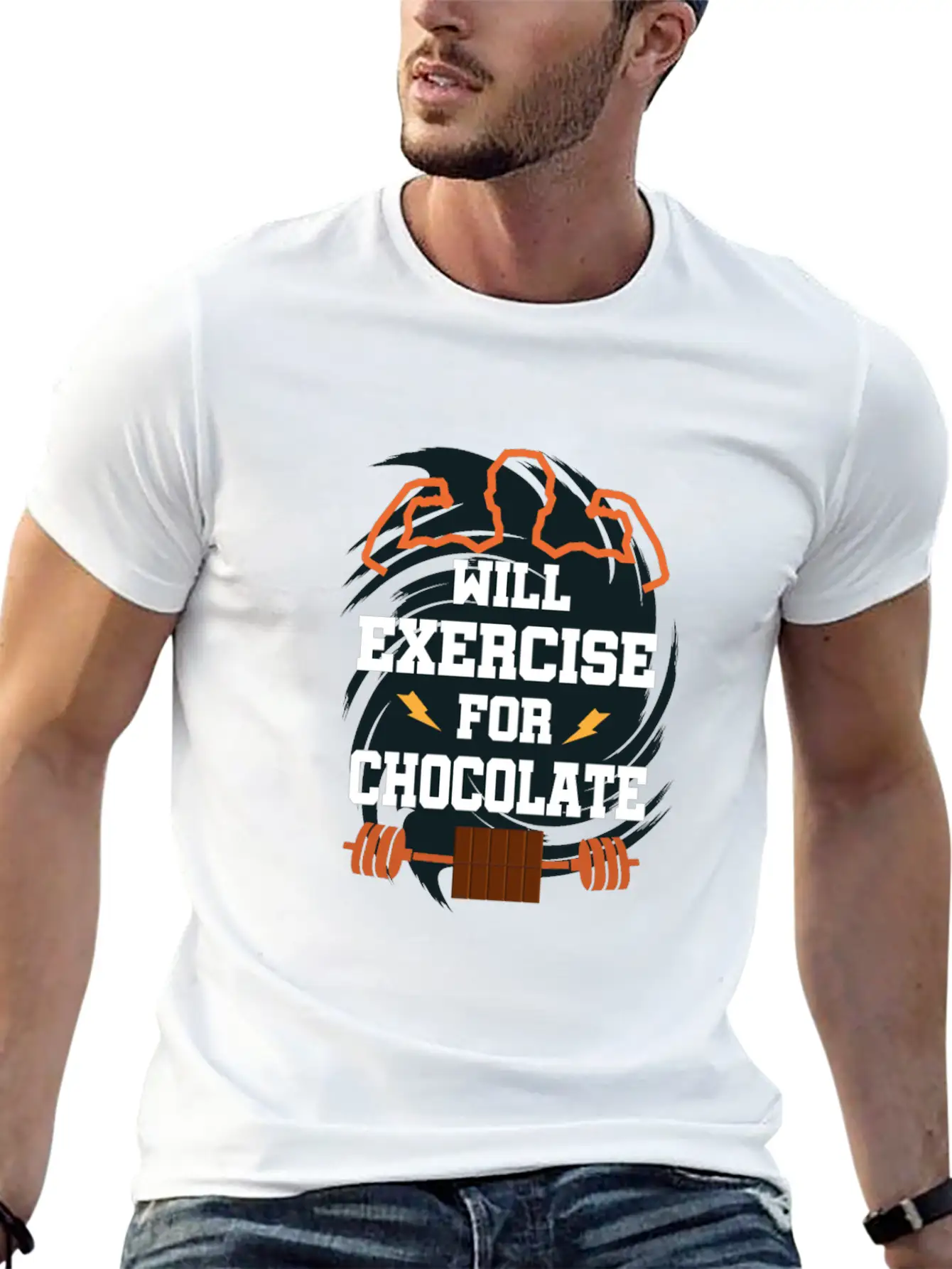 Will Exercise For Chocolate Funny Gym Workout Fitn Classic Cotton Tee – Unisex Comfort For Any Season