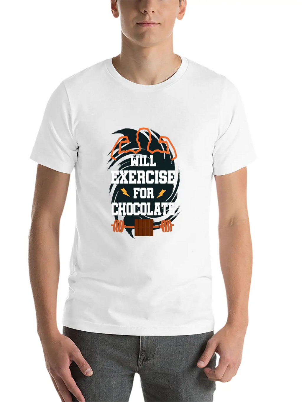 Will Exercise For Chocolate Funny Gym Workout Fitn Classic Cotton Tee – Unisex Comfort For Any Season