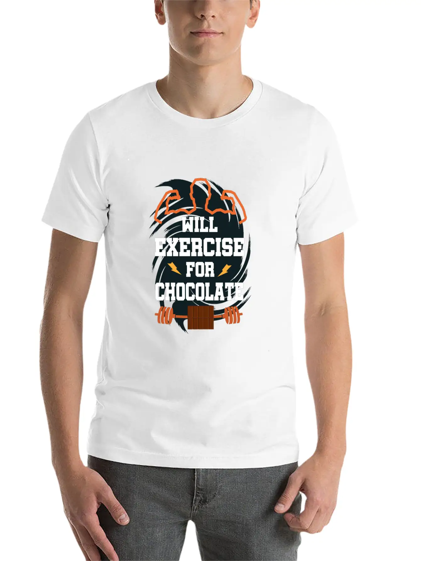 Will Exercise For Chocolate Funny Gym Workout Fitn Classic Cotton Tee – Unisex Comfort For Any Season