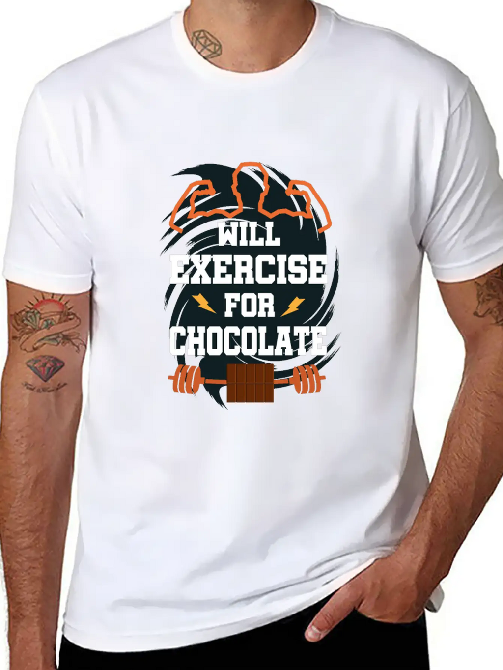 Will Exercise For Chocolate Funny Gym Workout Fitn Classic Cotton Tee – Unisex Comfort For Any Season