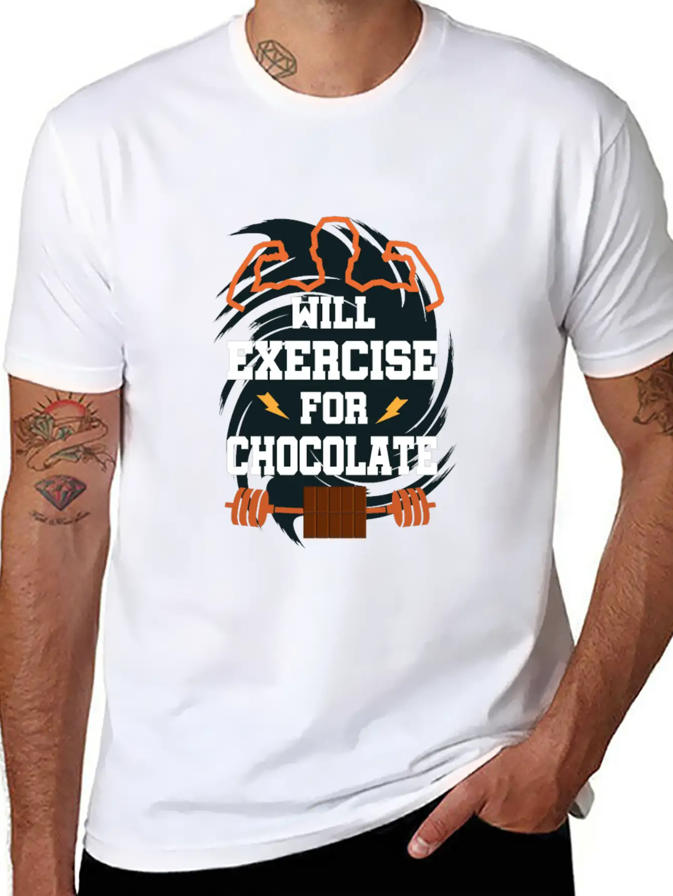 Will Exercise For Chocolate Funny Gym Workout Fitn Classic Cotton Tee – Unisex Comfort For Any Season