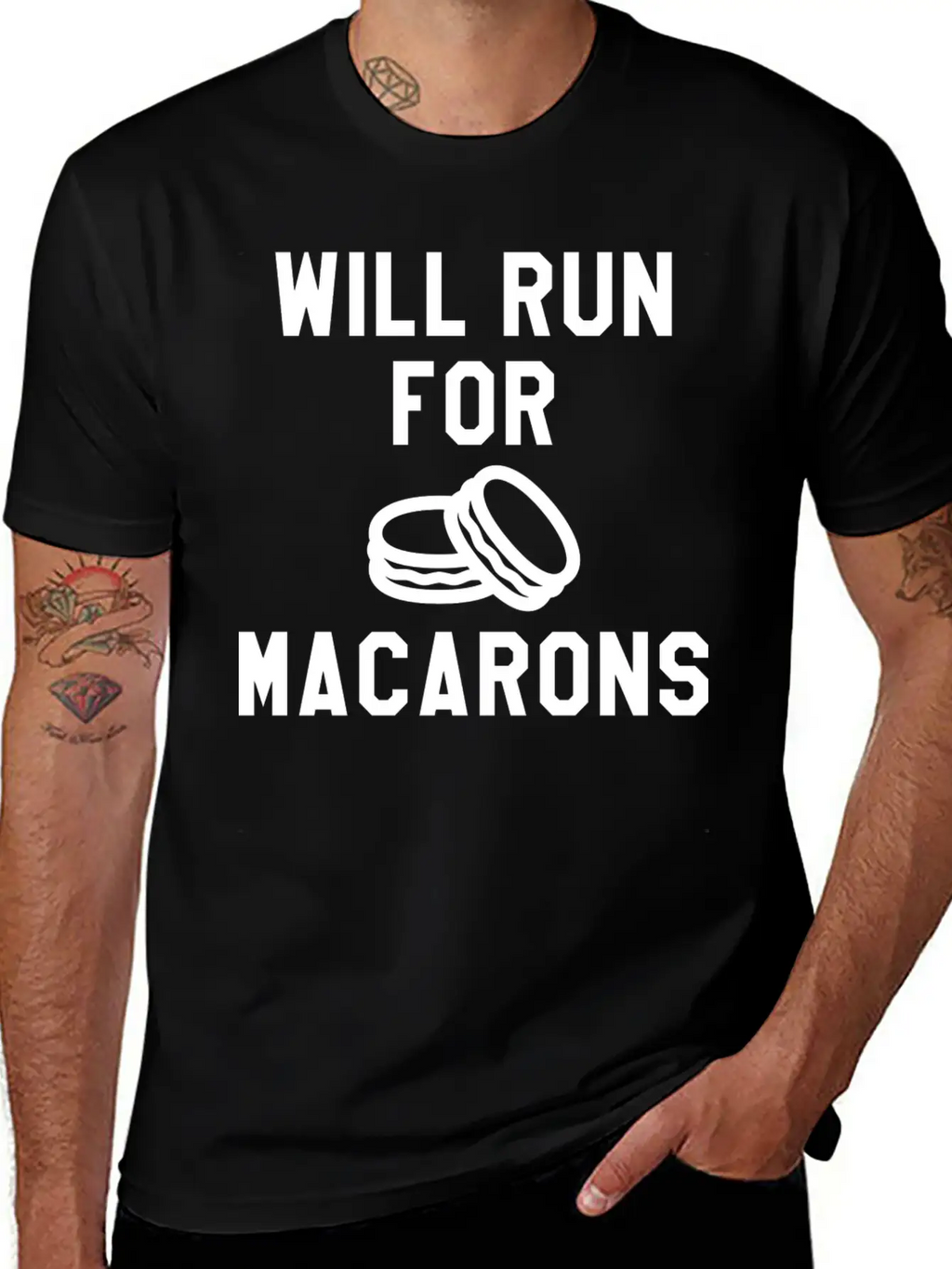 Will Run For Macarons Relaxed Everyday Tee – Lightweight And Durable Cotton