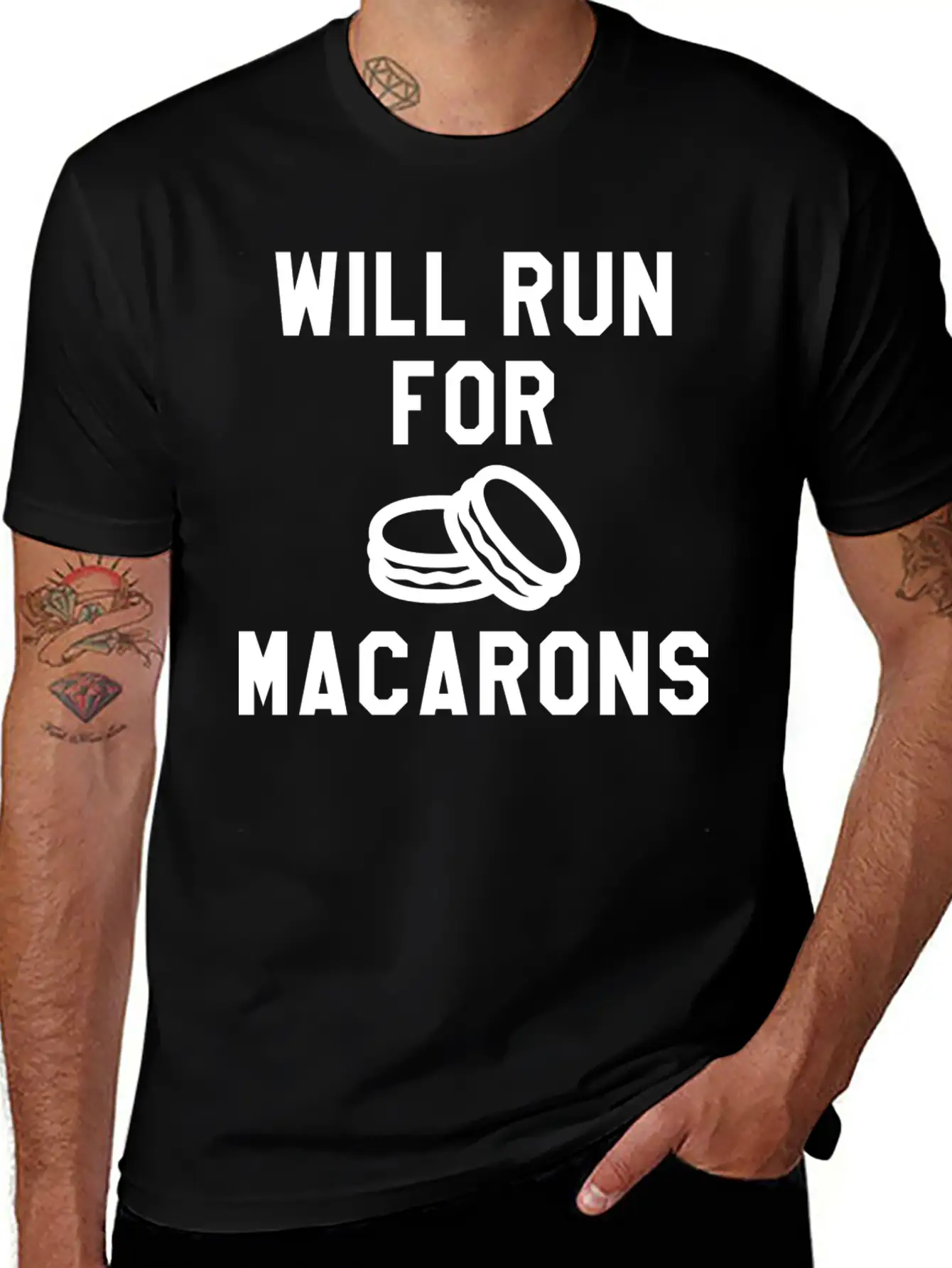 Will Run For Macarons Relaxed Everyday Tee – Lightweight And Durable Cotton
